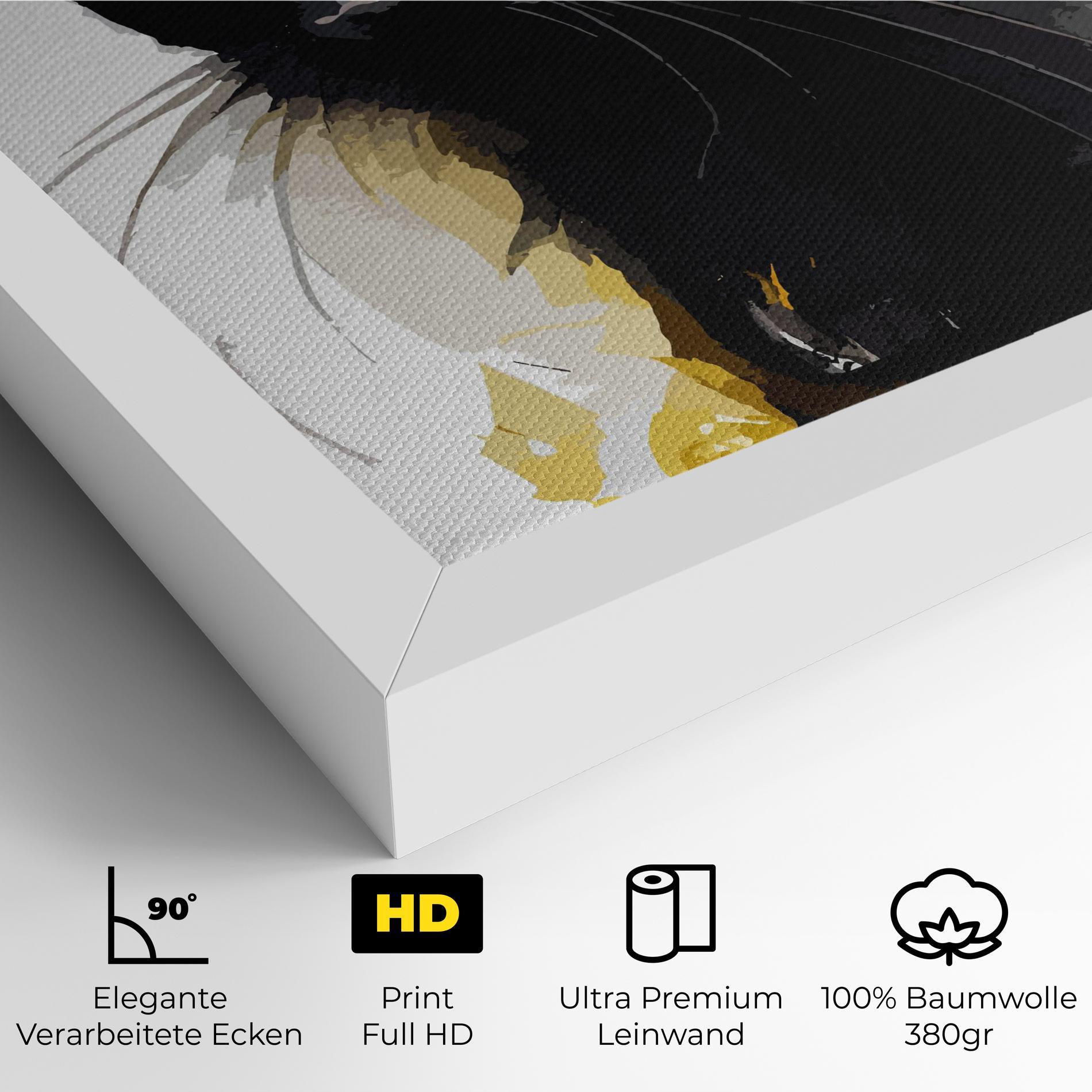 Leinwandbild Beautiful Black Cat mockup 4