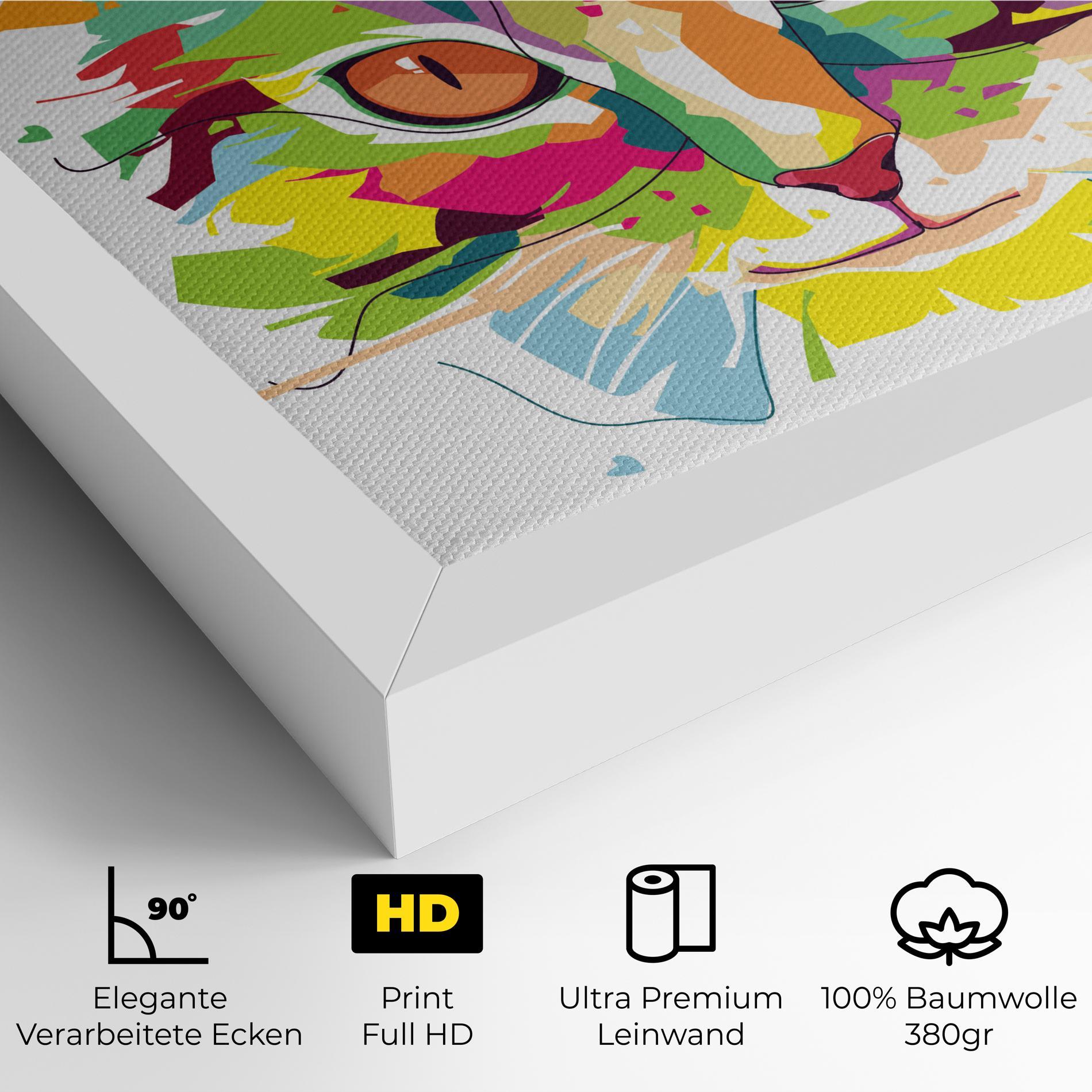 Leinwandbild Cat Art Close Up mockup 4