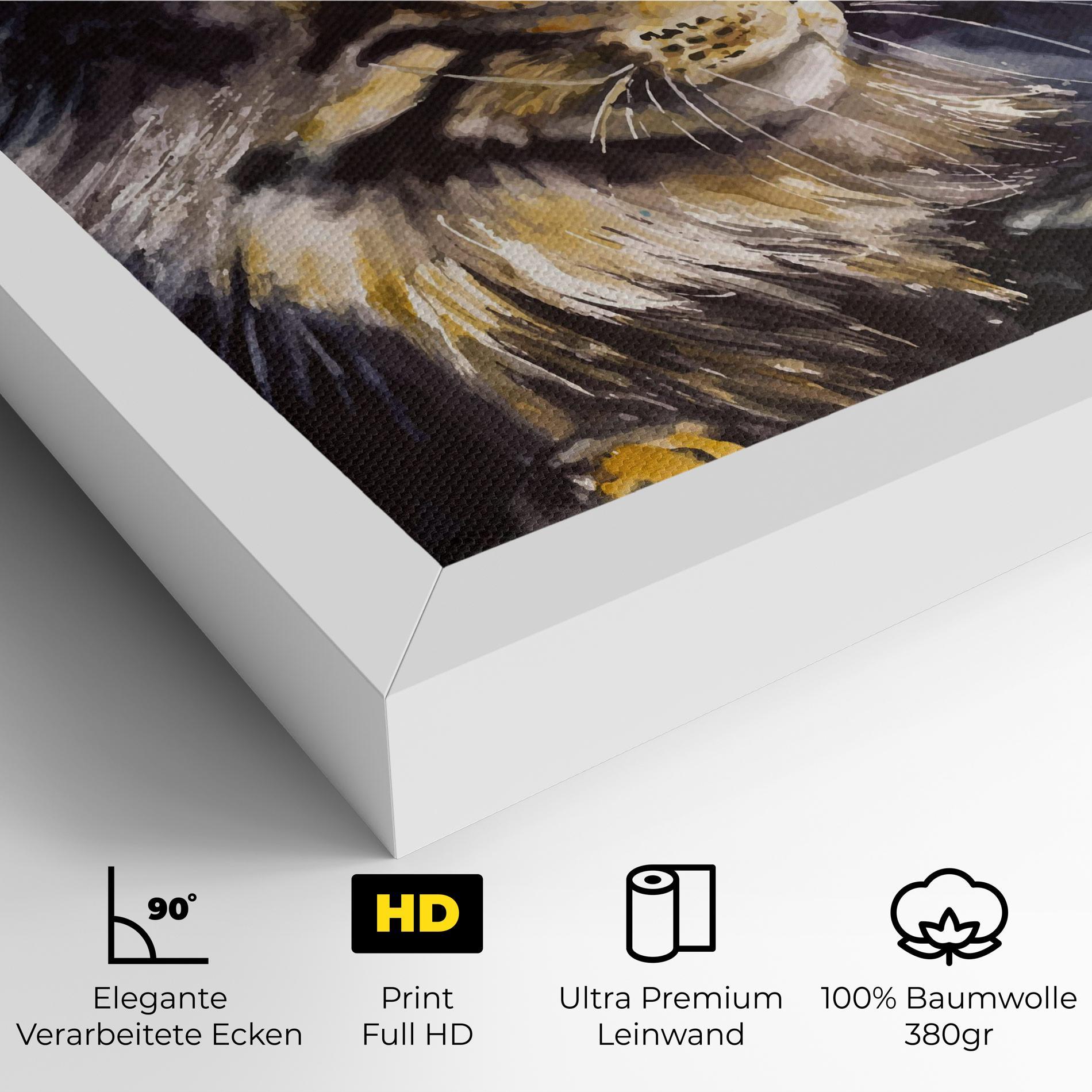 Leinwandbild Cat Watercolor Art mockup 4