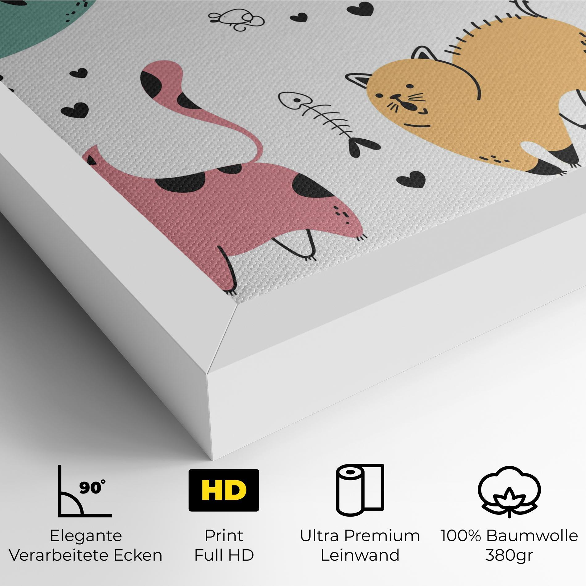 Leinwandbild Doodle Cat mockup 4