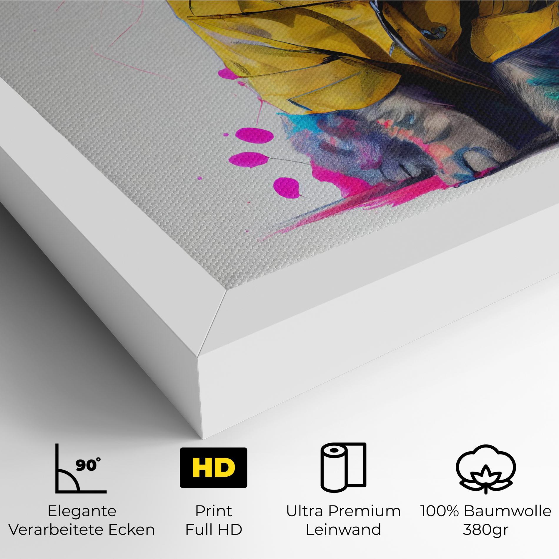 Leinwandbild Fluffy Kitten With Clothes mockup 4