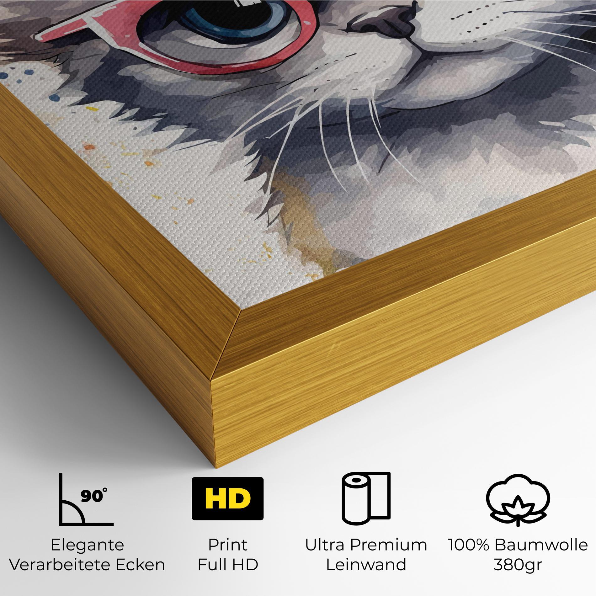 Leinwandbild Adorable Grey Cat mockup 4