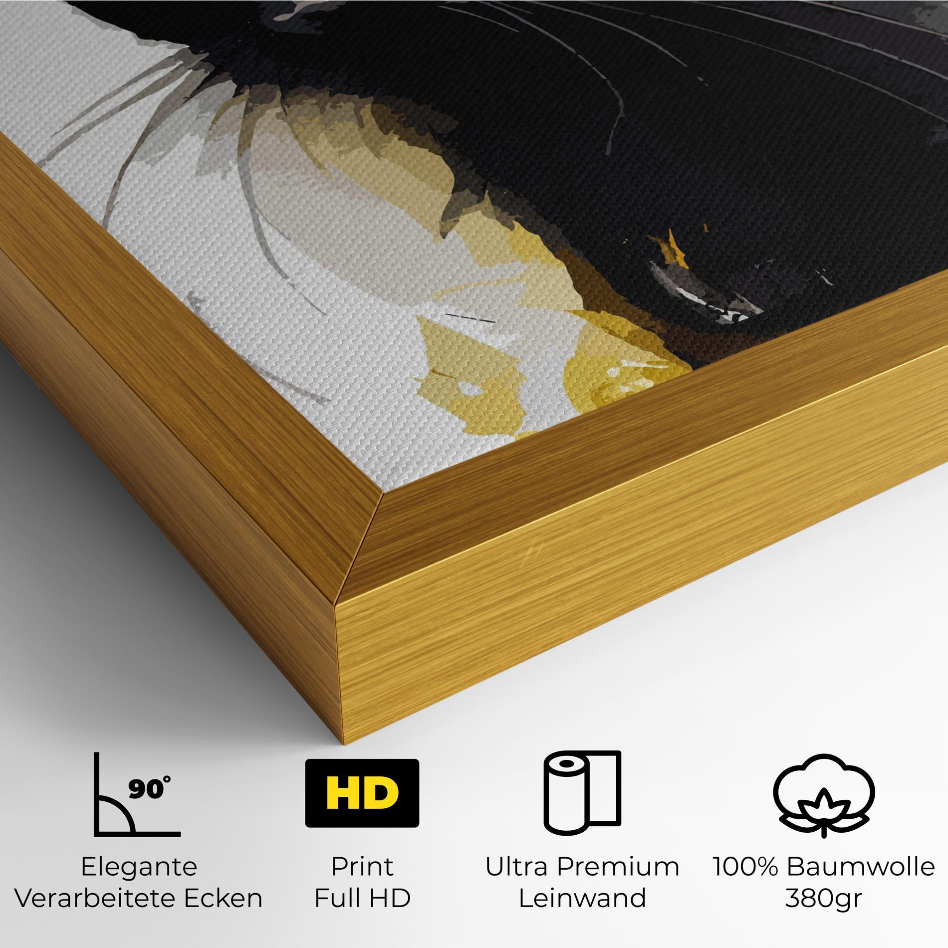 Leinwandbild Beautiful Black Cat mockup 4