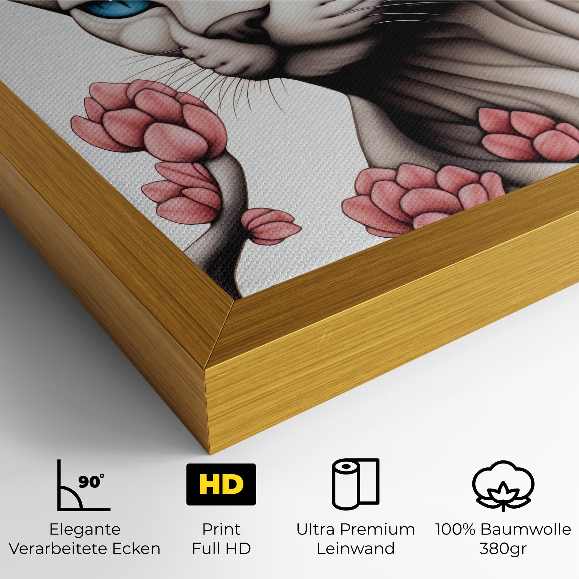 Blue Eyes Cat Drawing mockup 4