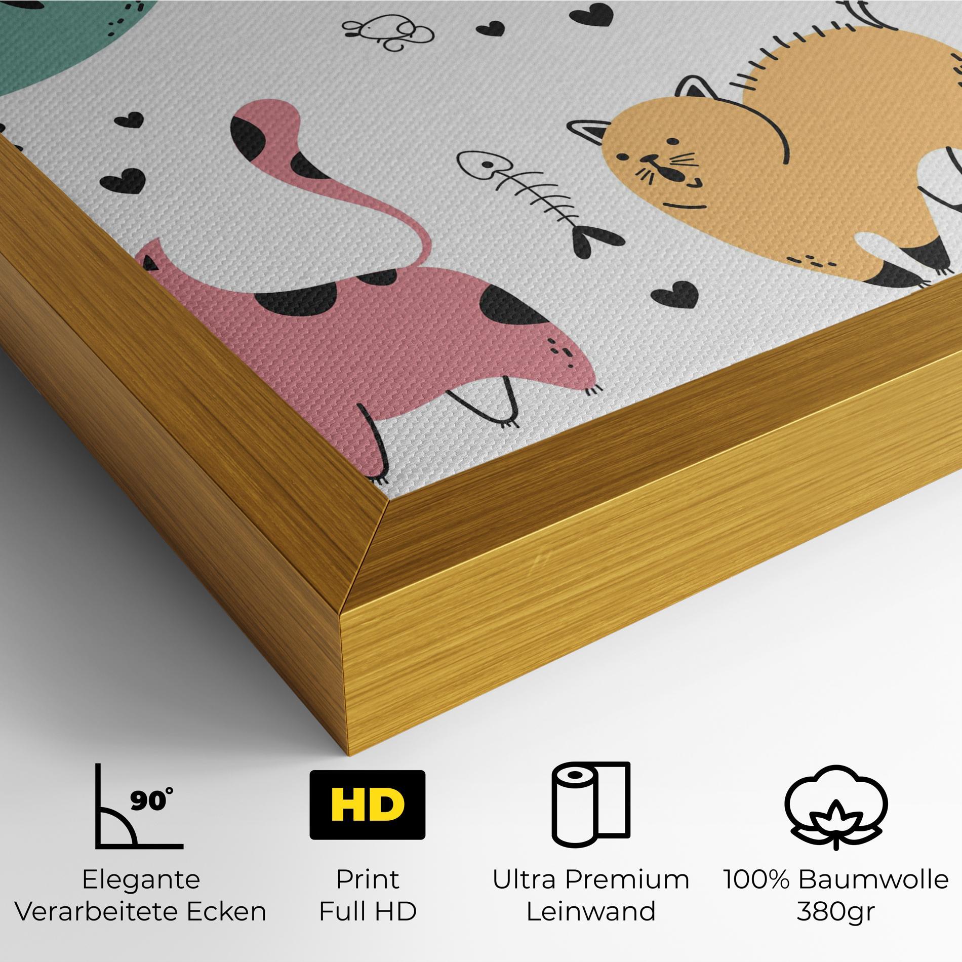 Leinwandbild Doodle Cat mockup 4