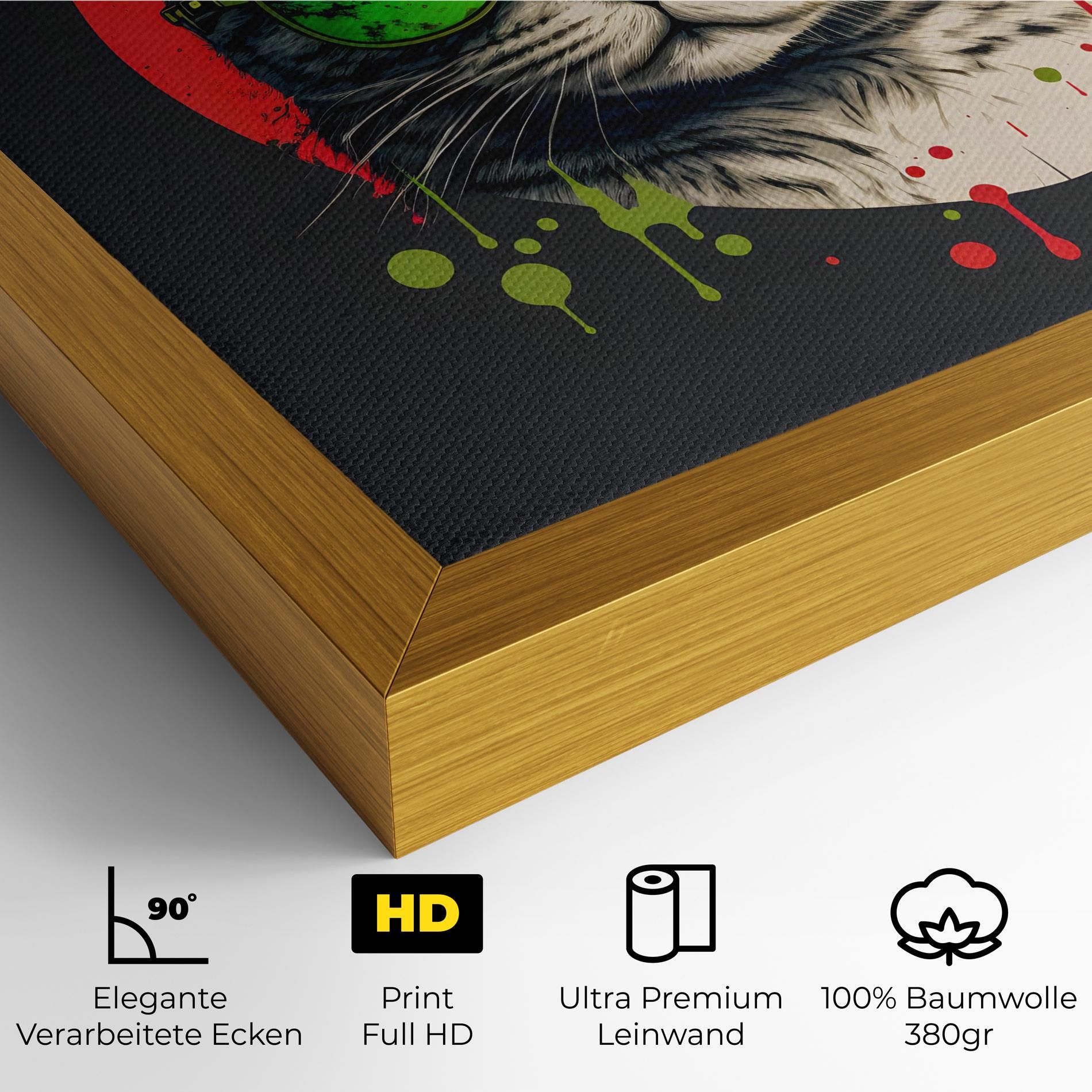 Green Red Glasses Cat mockup 4