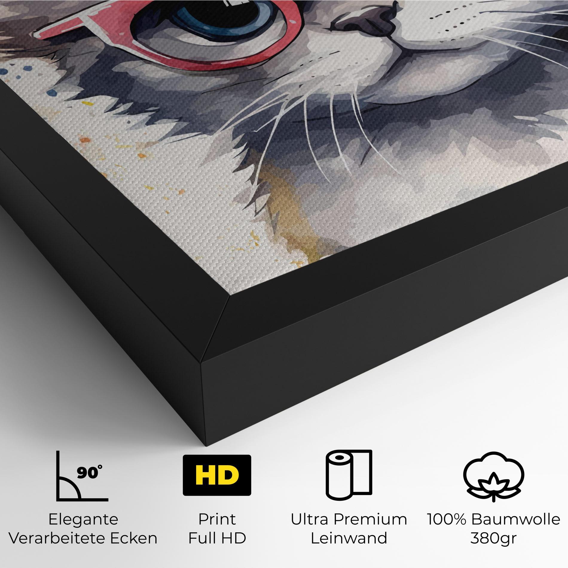 Leinwandbild Adorable Grey Cat mockup 4