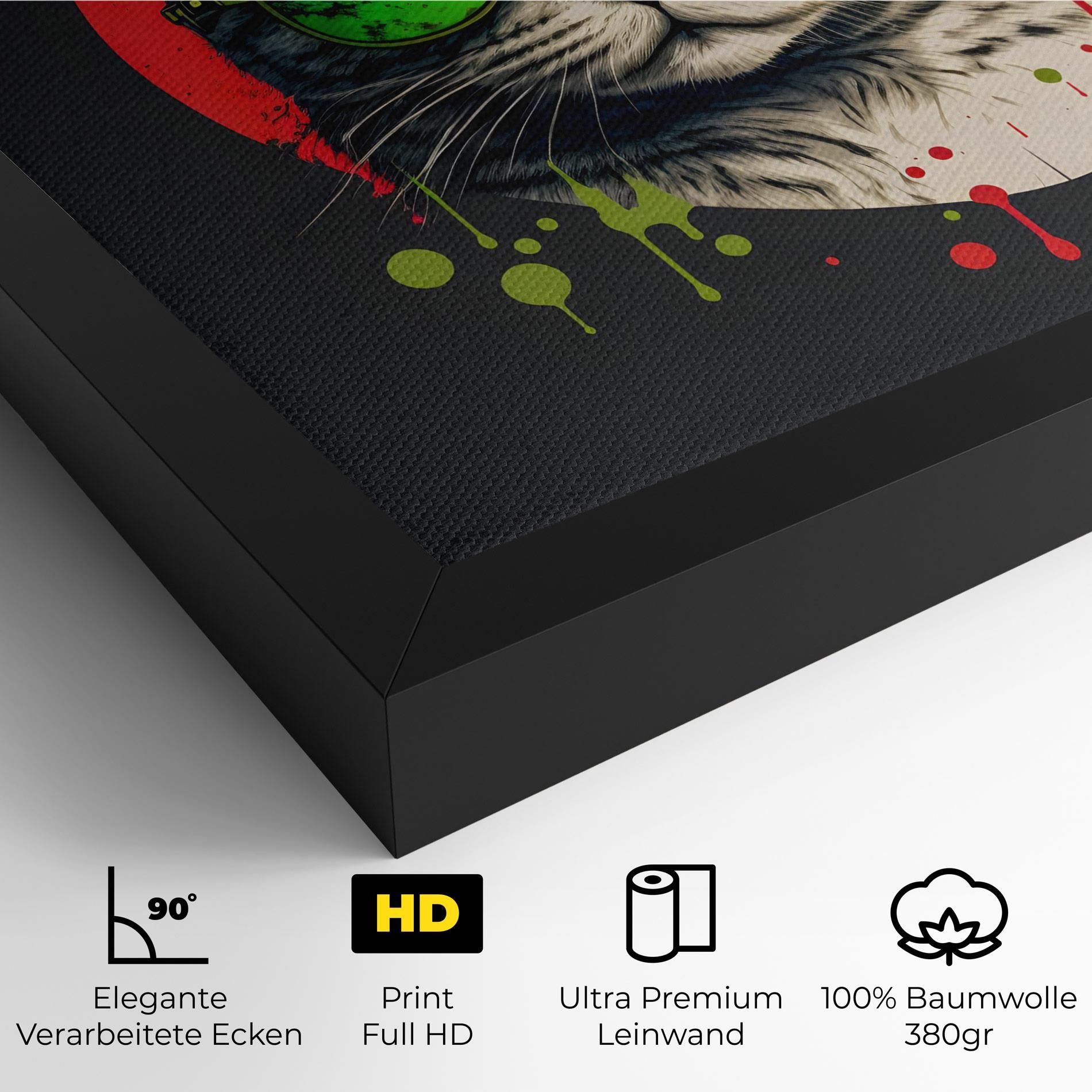 Green Red Glasses Cat mockup 4