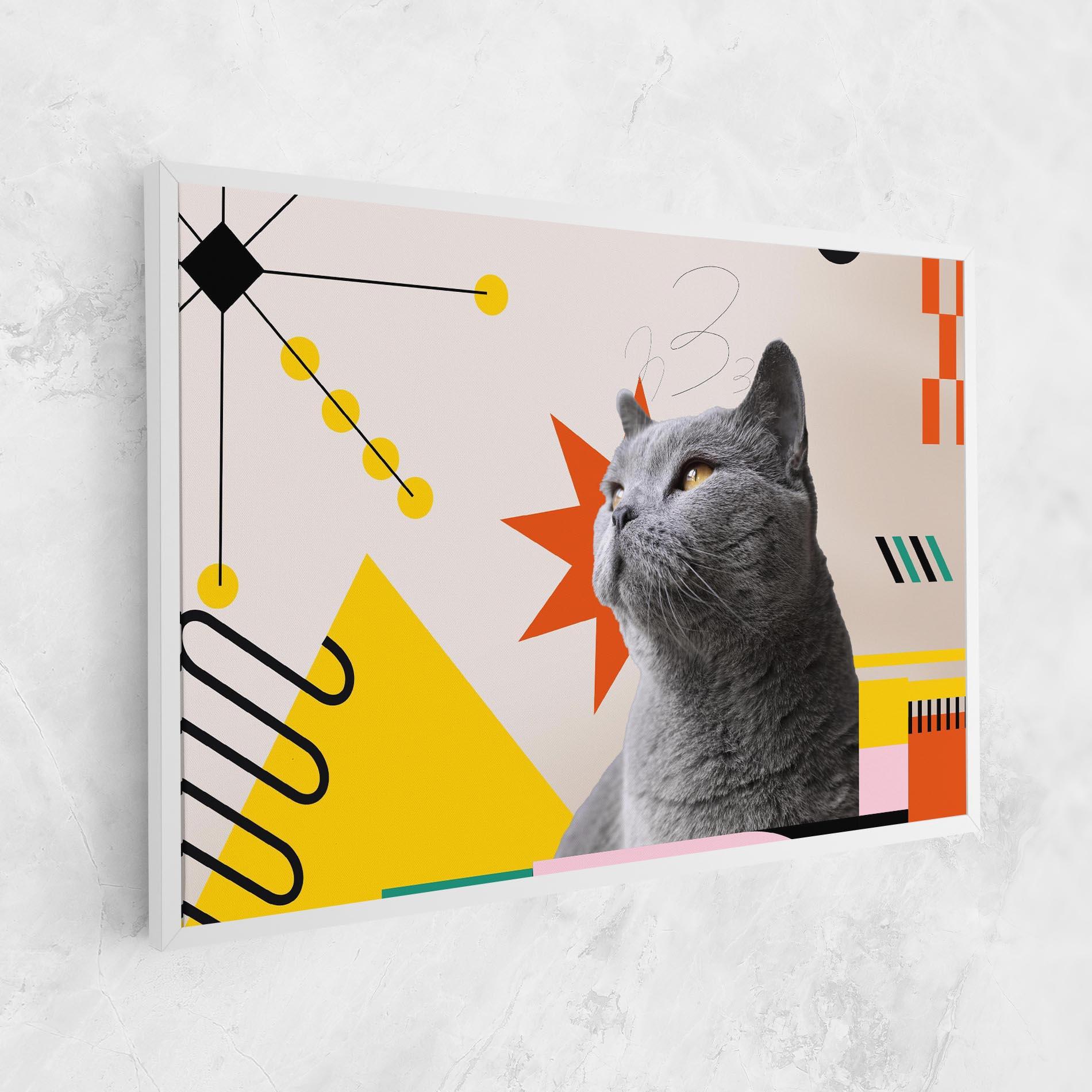 Leinwandbild Colorful Graphic Cat mockup 1