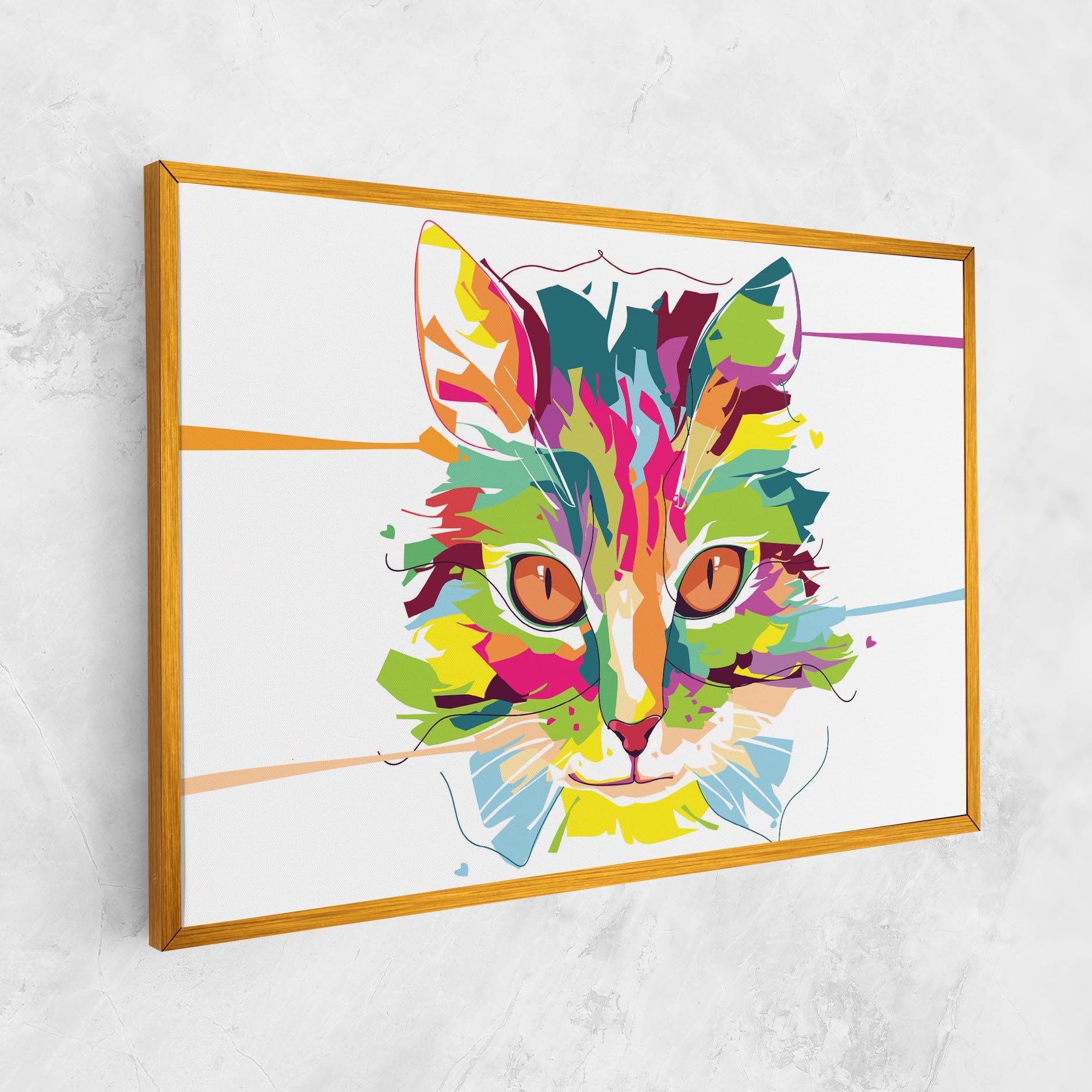 Leinwandbild Cat Art Close Up mockup 1