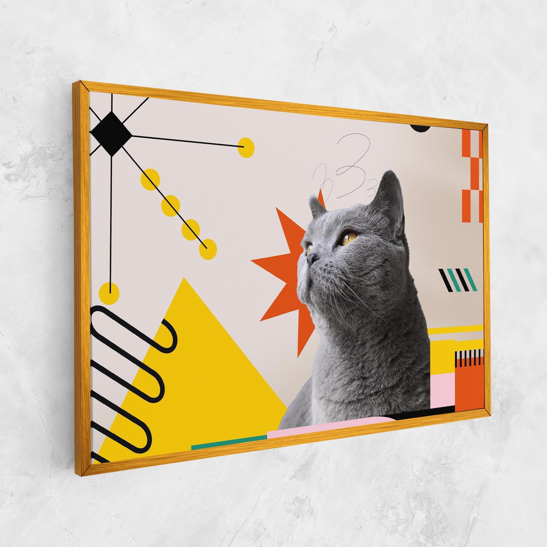 Leinwandbild Colorful Graphic Cat mockup 1