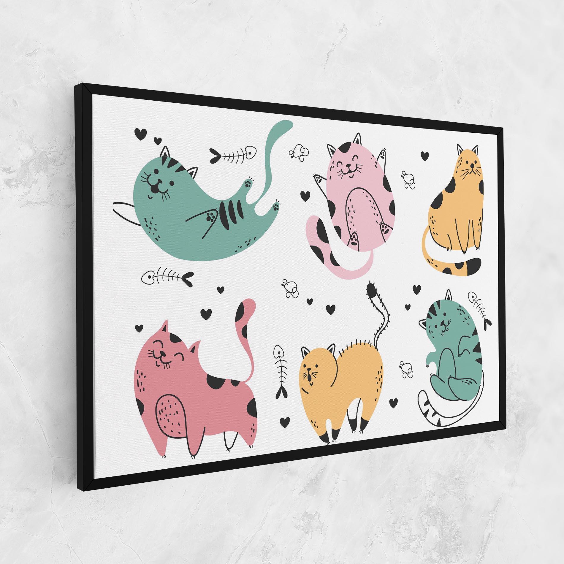 Leinwandbild Doodle Cat mockup 1