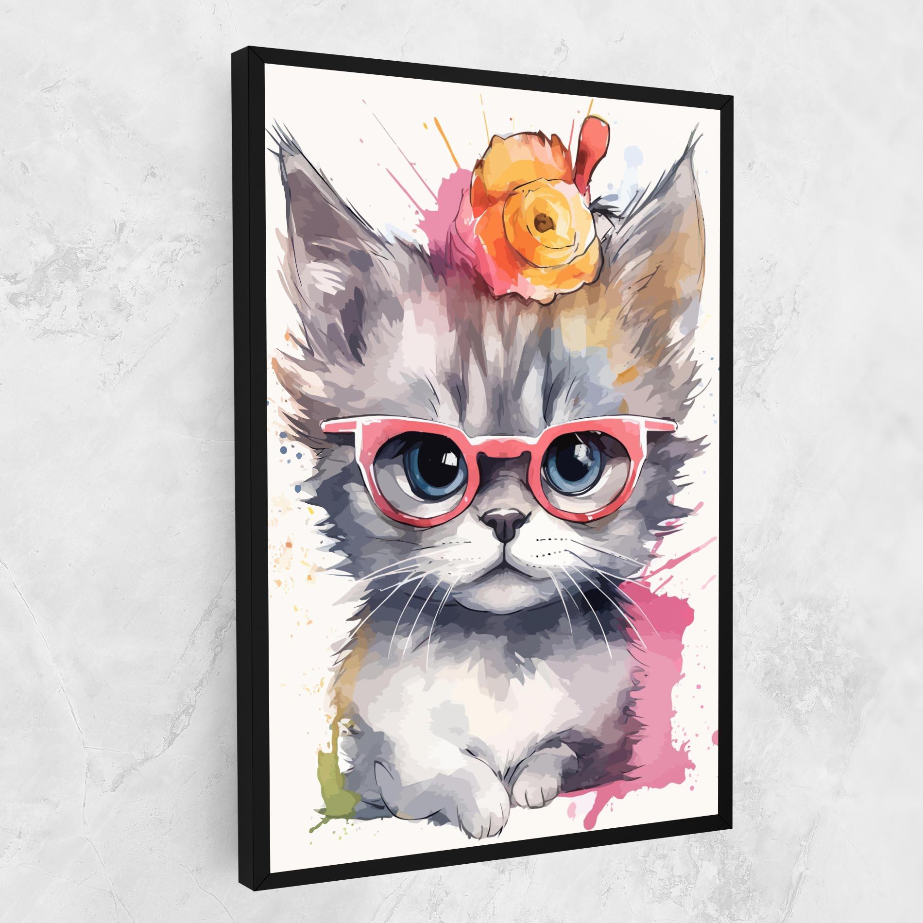 Leinwandbild Adorable Grey Cat mockup 1