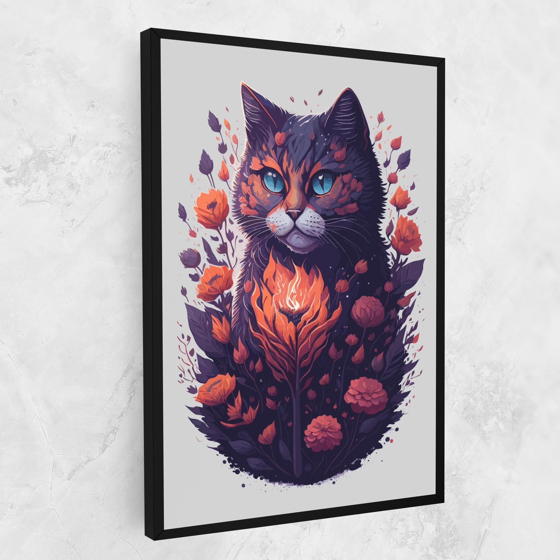 Leinwandbild Fire Cat mockup 1