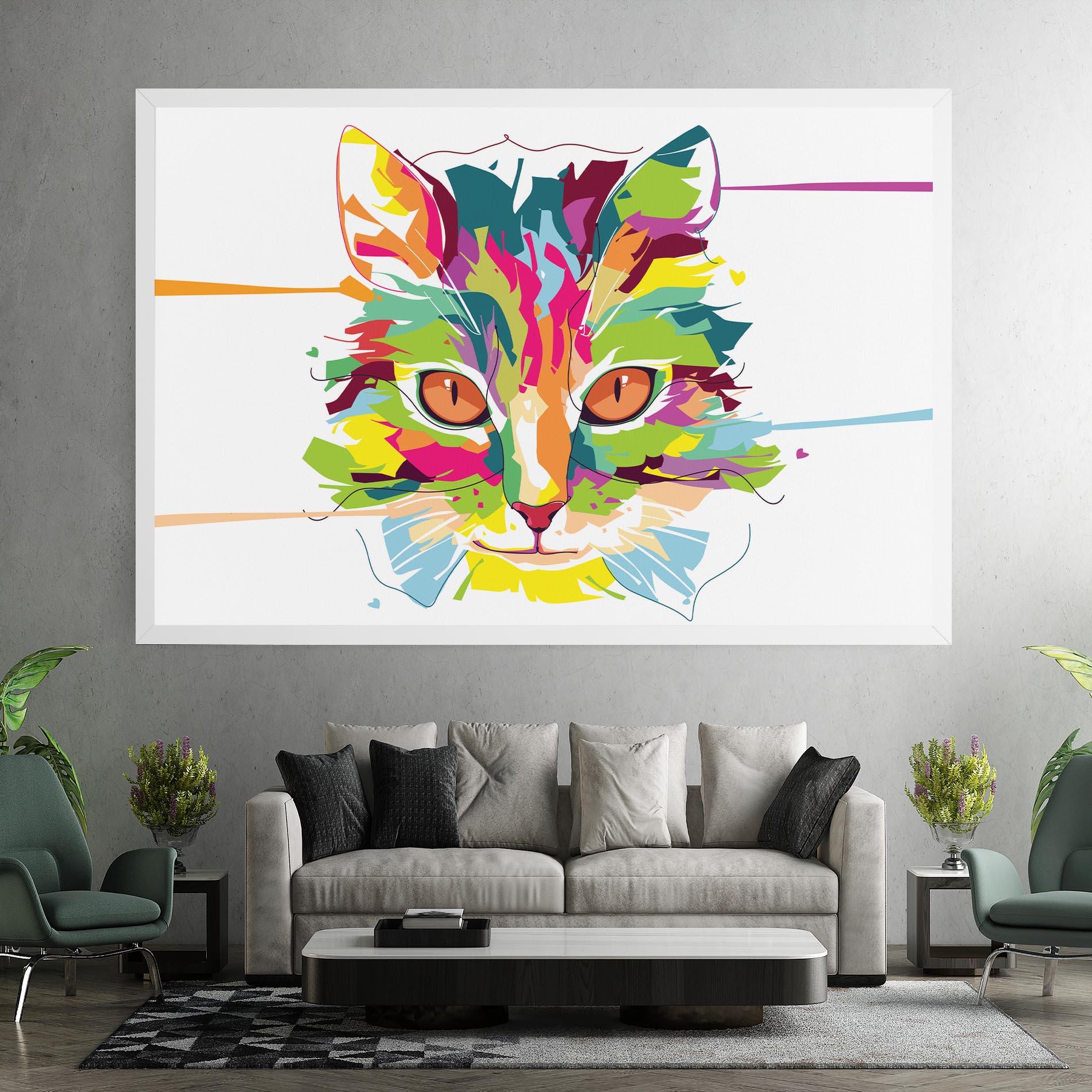 Leinwandbild Cat Art Close Up mockup 7