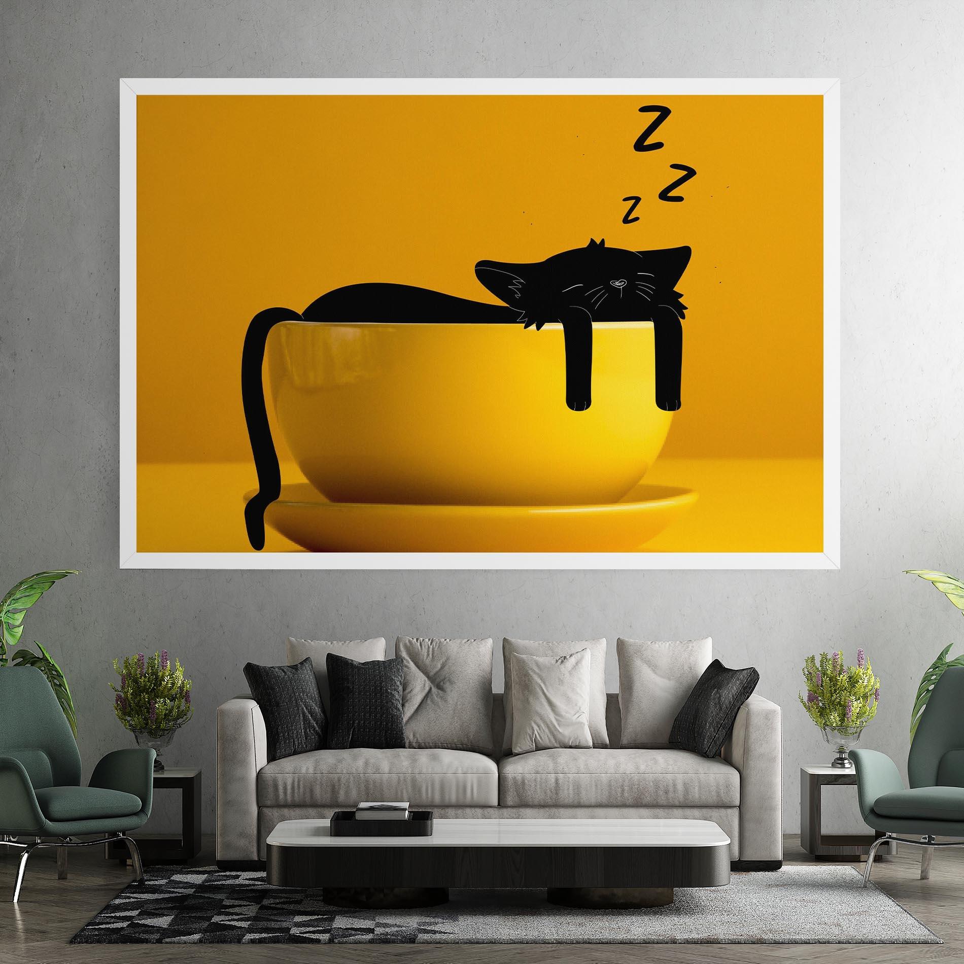 Leinwandbild Cat In A Cup mockup 7