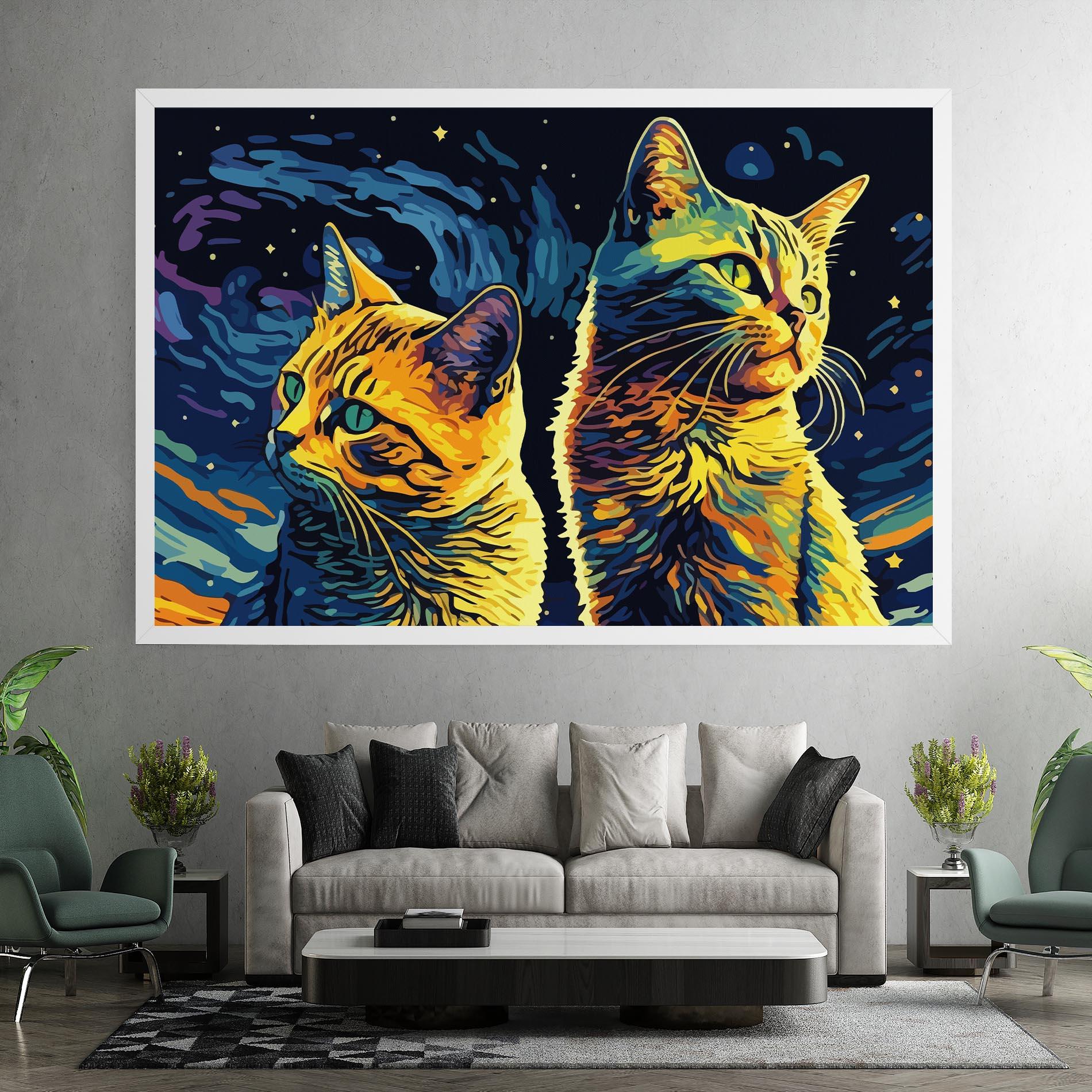 Leinwandbild Cat Painting mockup 7