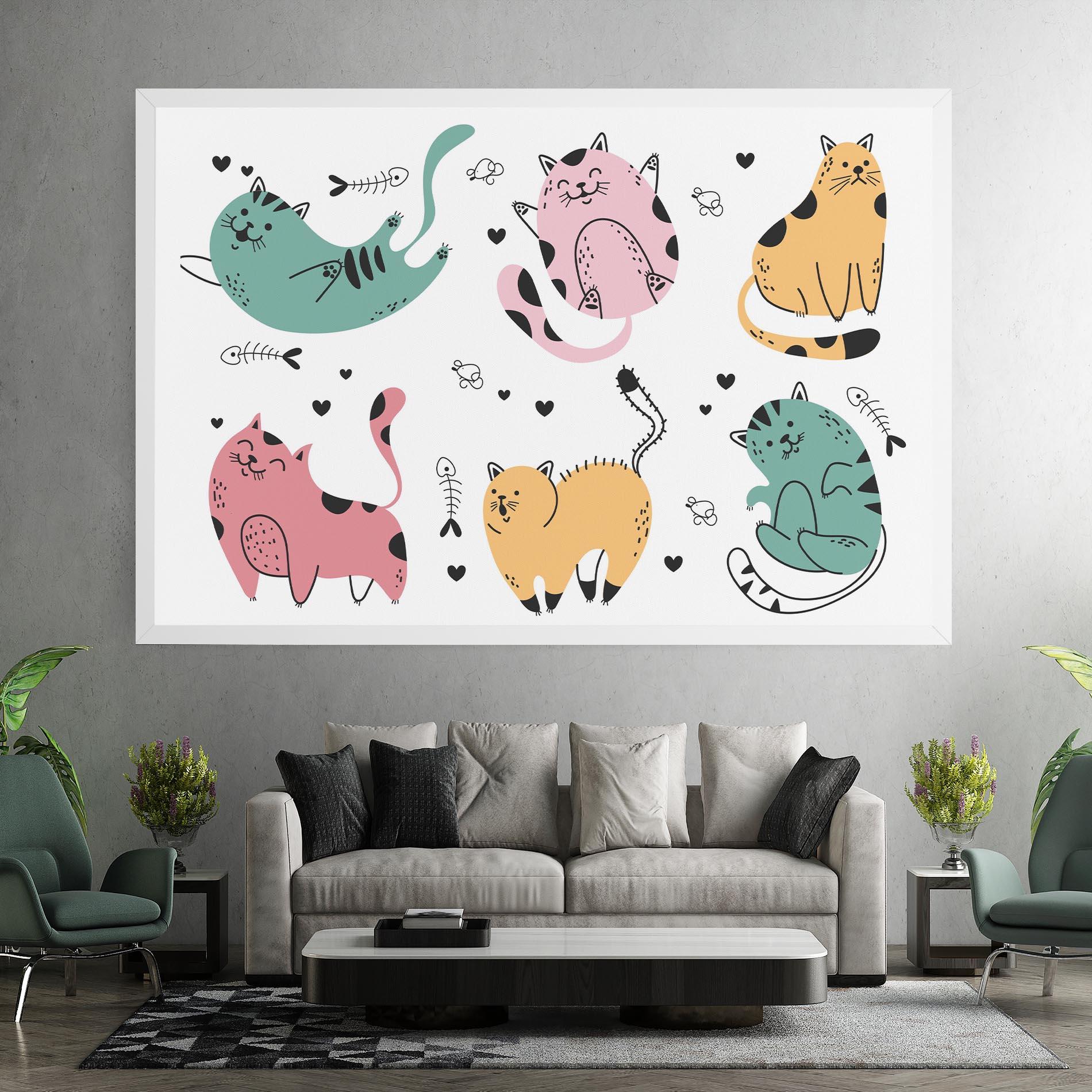 Leinwandbild Doodle Cat mockup 7