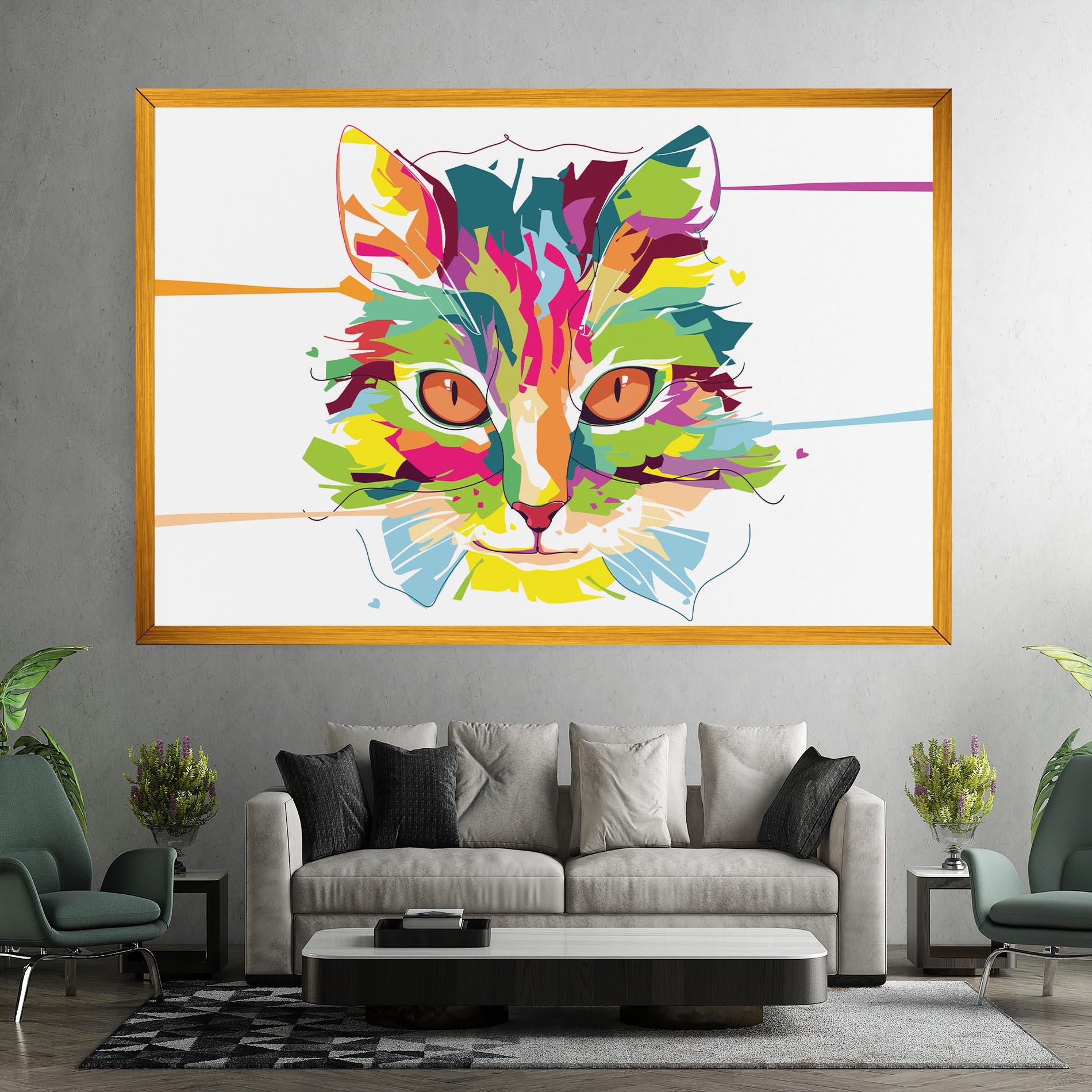 Leinwandbild Cat Art Close Up mockup 7