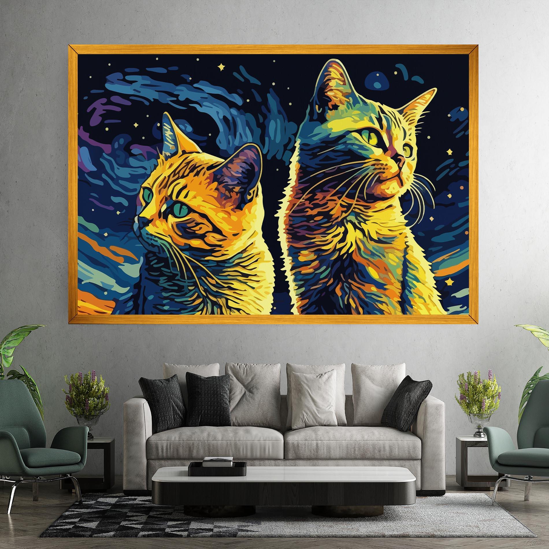 Leinwandbild Cat Painting mockup 7