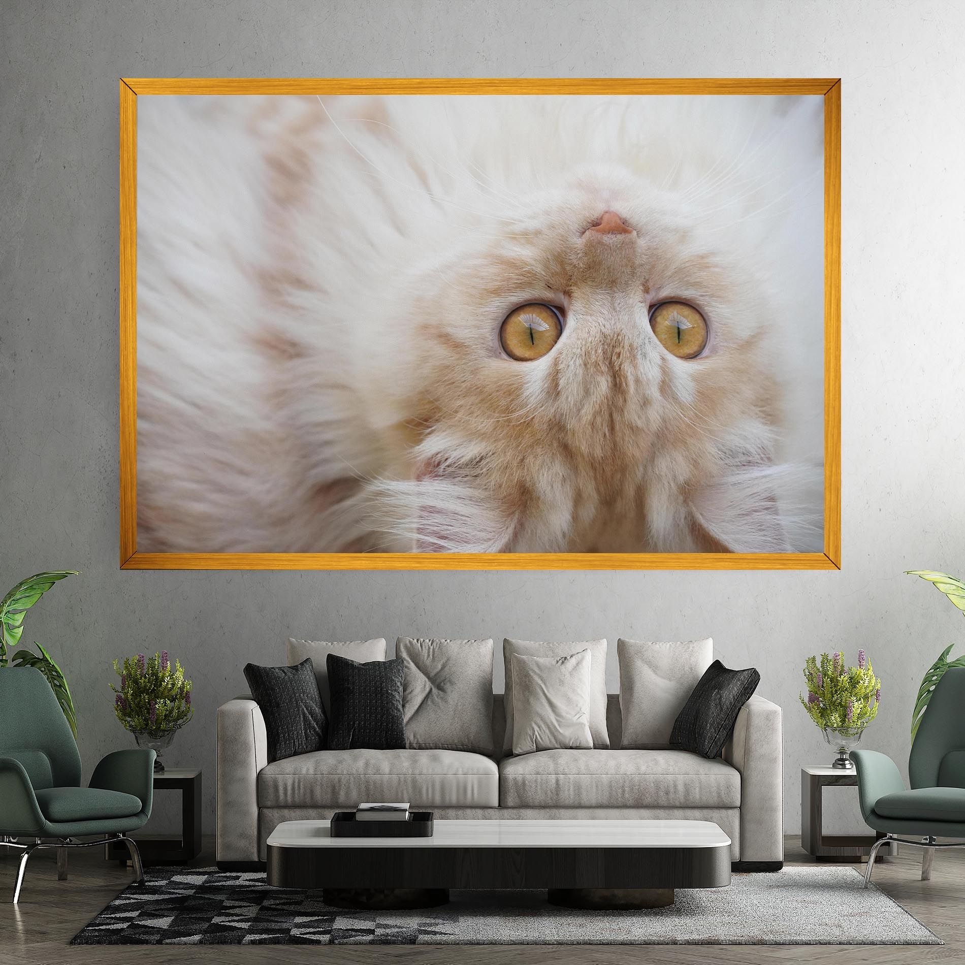 Close Up Yellow Eyes Cat mockup 7