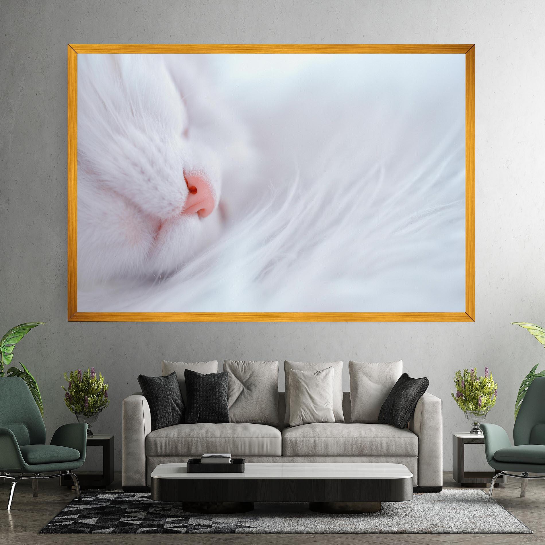 Leinwandbild Dreamy White Cat mockup 7