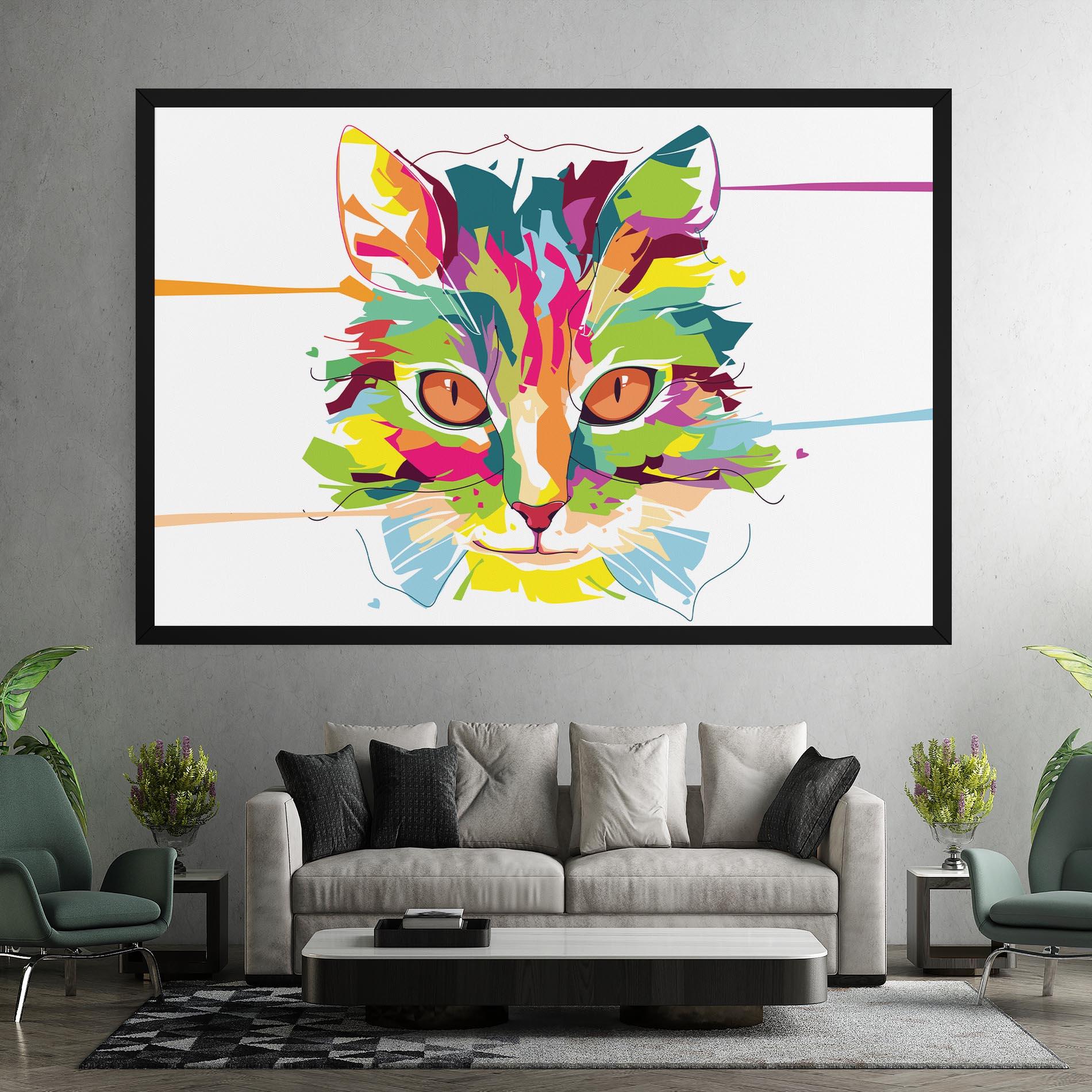 Leinwandbild Cat Art Close Up mockup 7