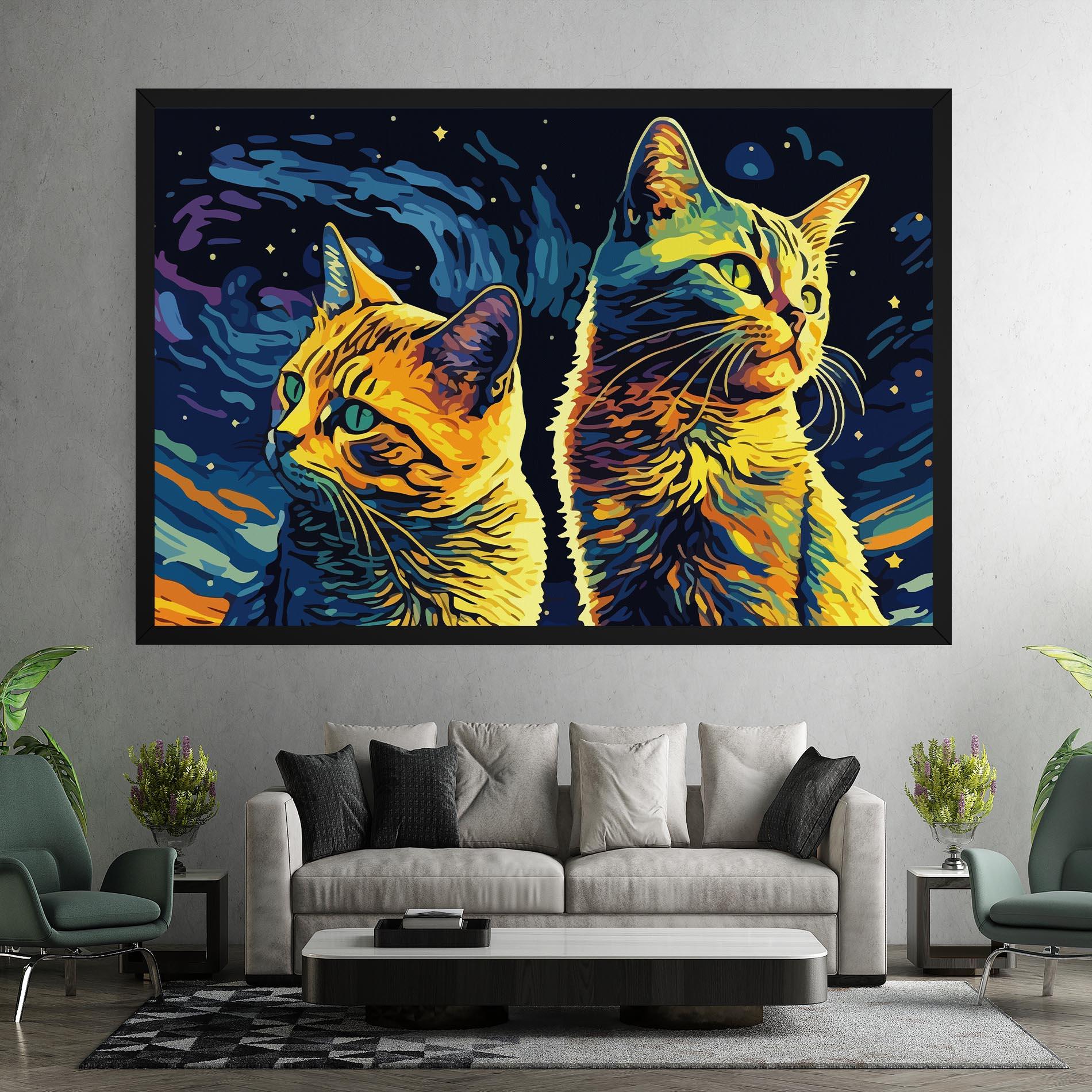 Leinwandbild Cat Painting mockup 7