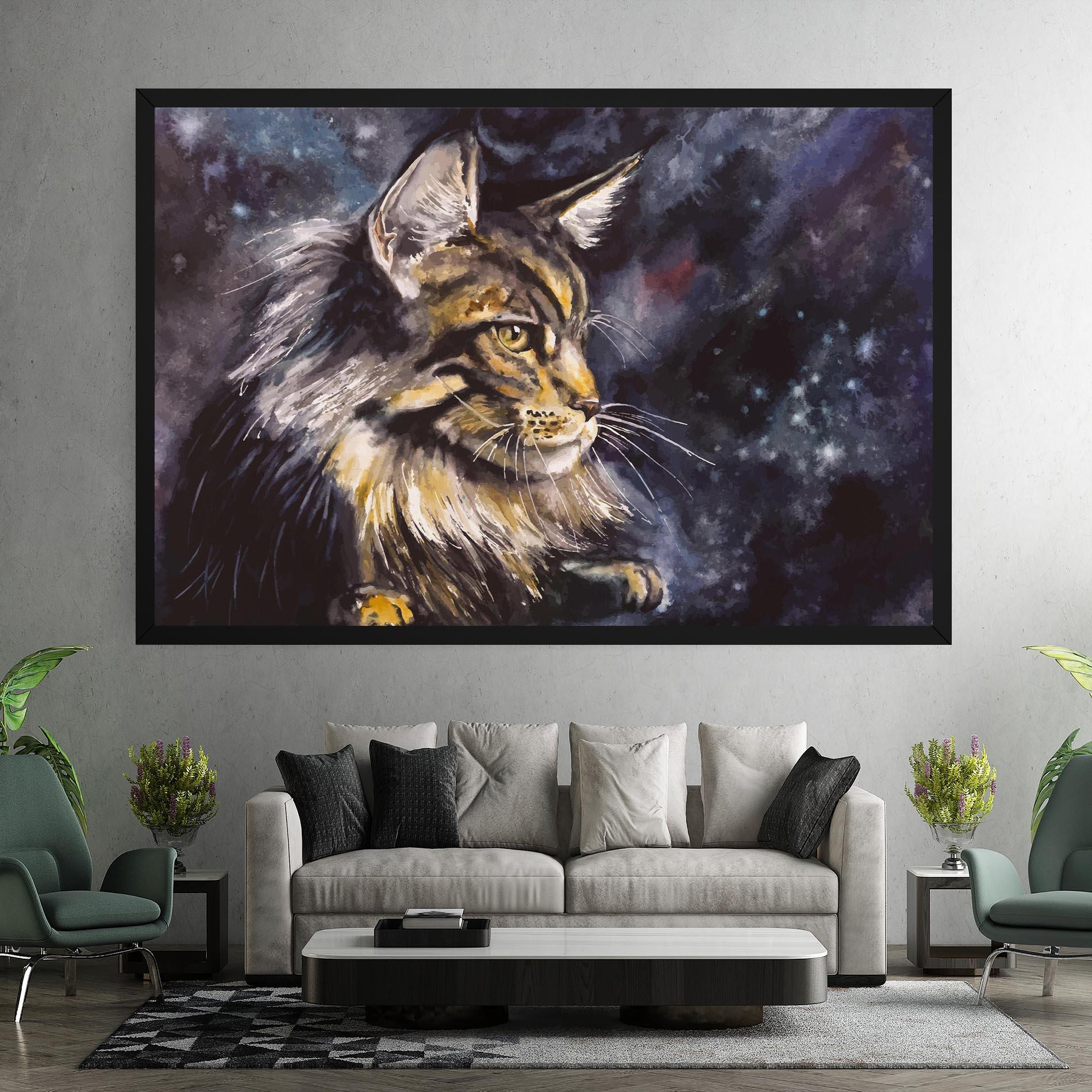 Leinwandbild Cat Watercolor Art mockup 7