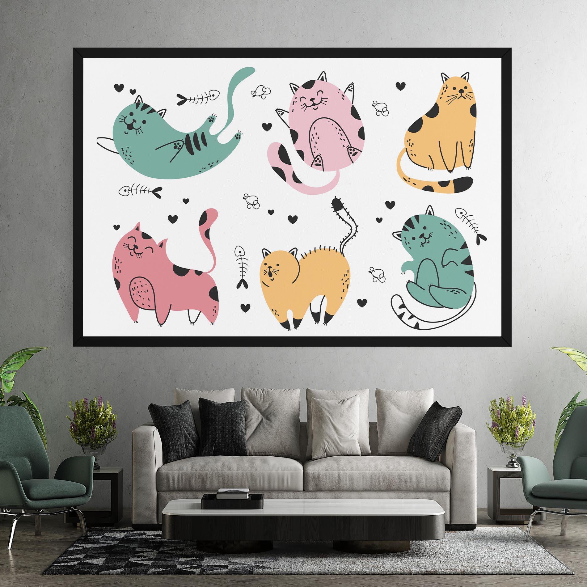 Leinwandbild Doodle Cat mockup 7