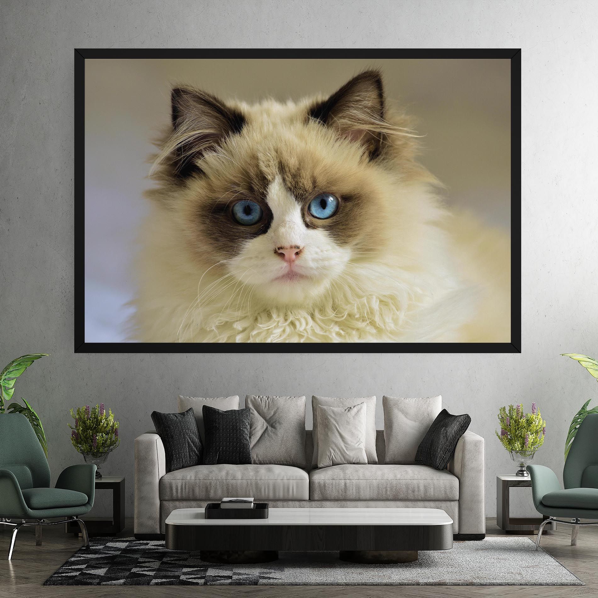 Interesting Blue Eyes Cat mockup 7