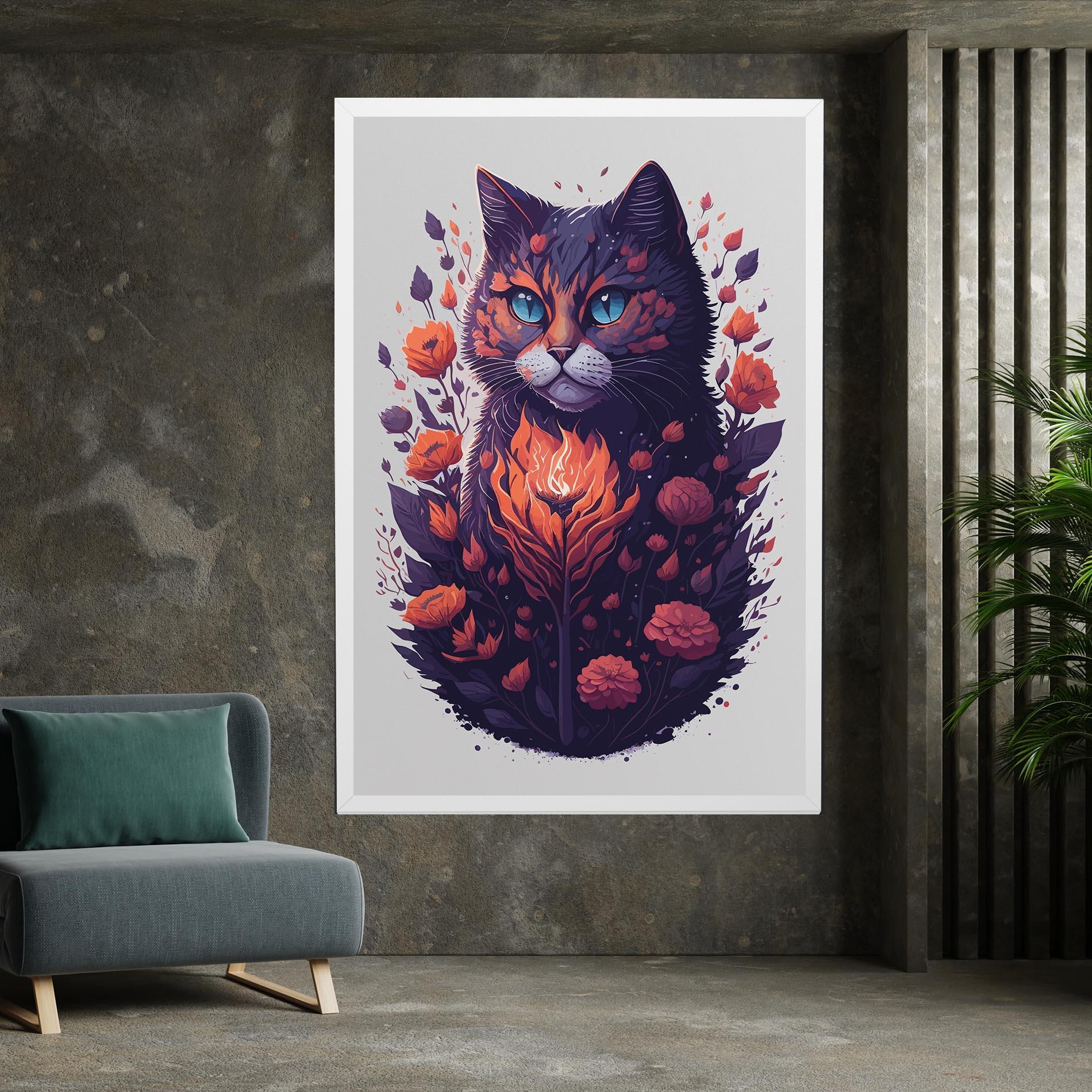 Leinwandbild Fire Cat mockup 7