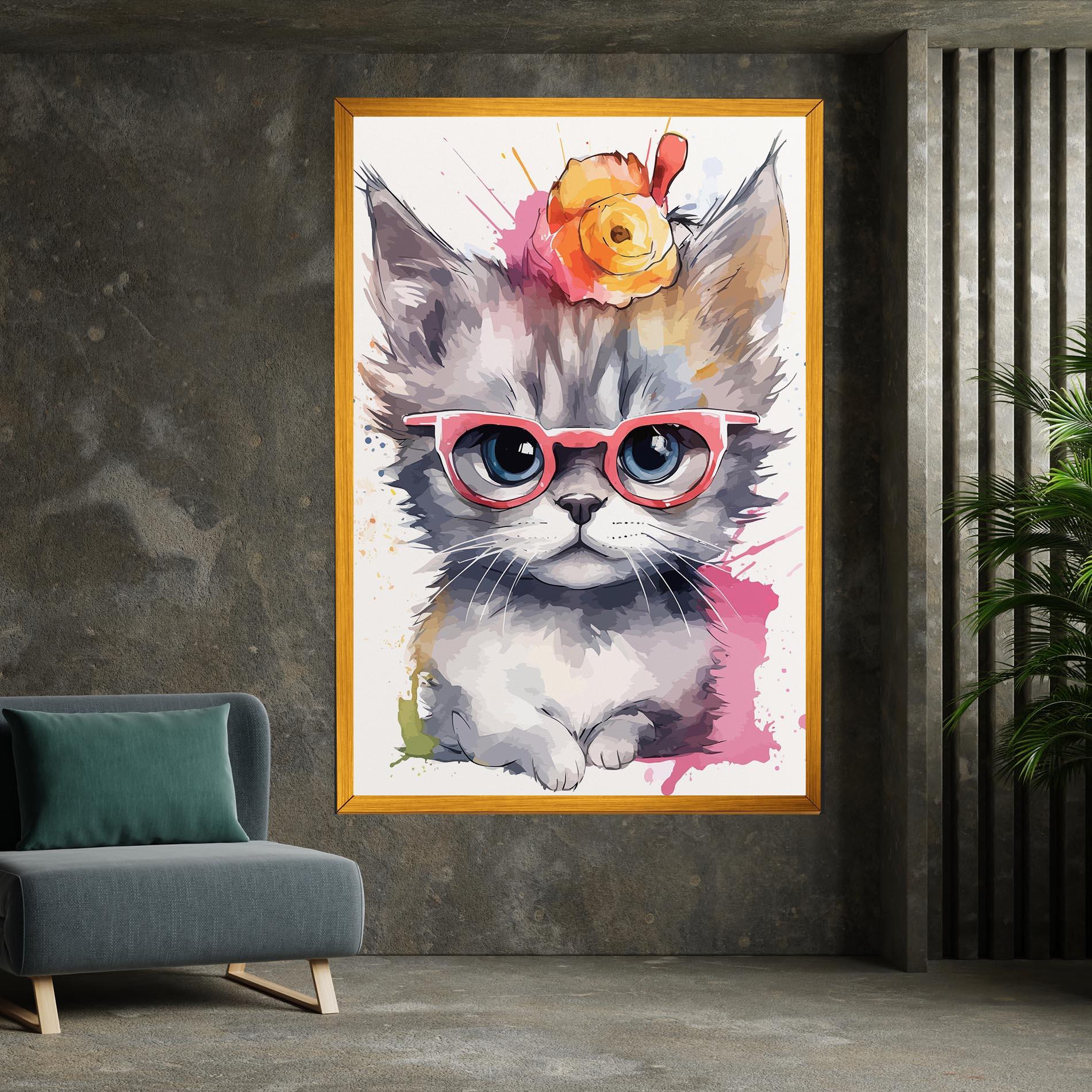 Leinwandbild Adorable Grey Cat mockup 7
