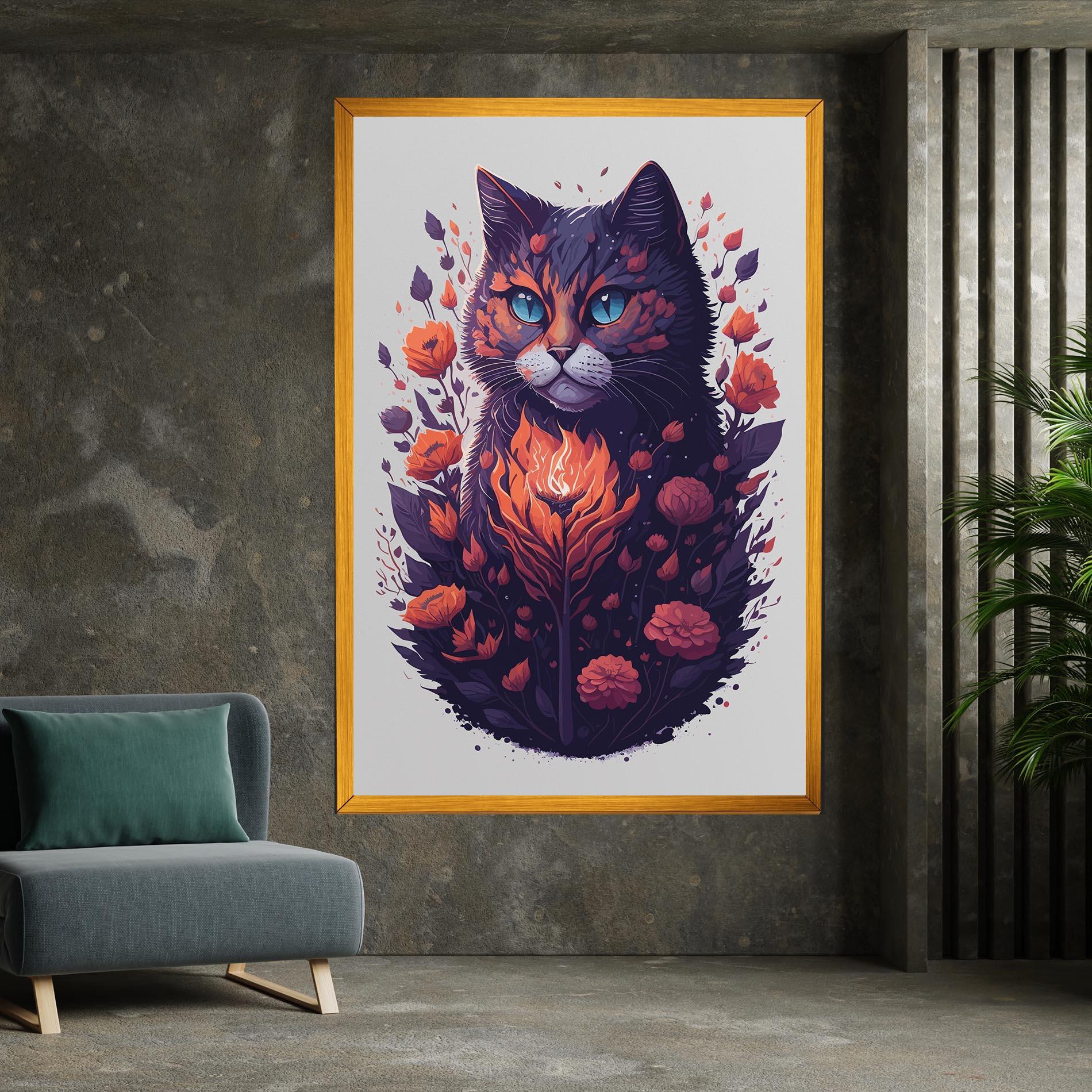 Leinwandbild Fire Cat mockup 7