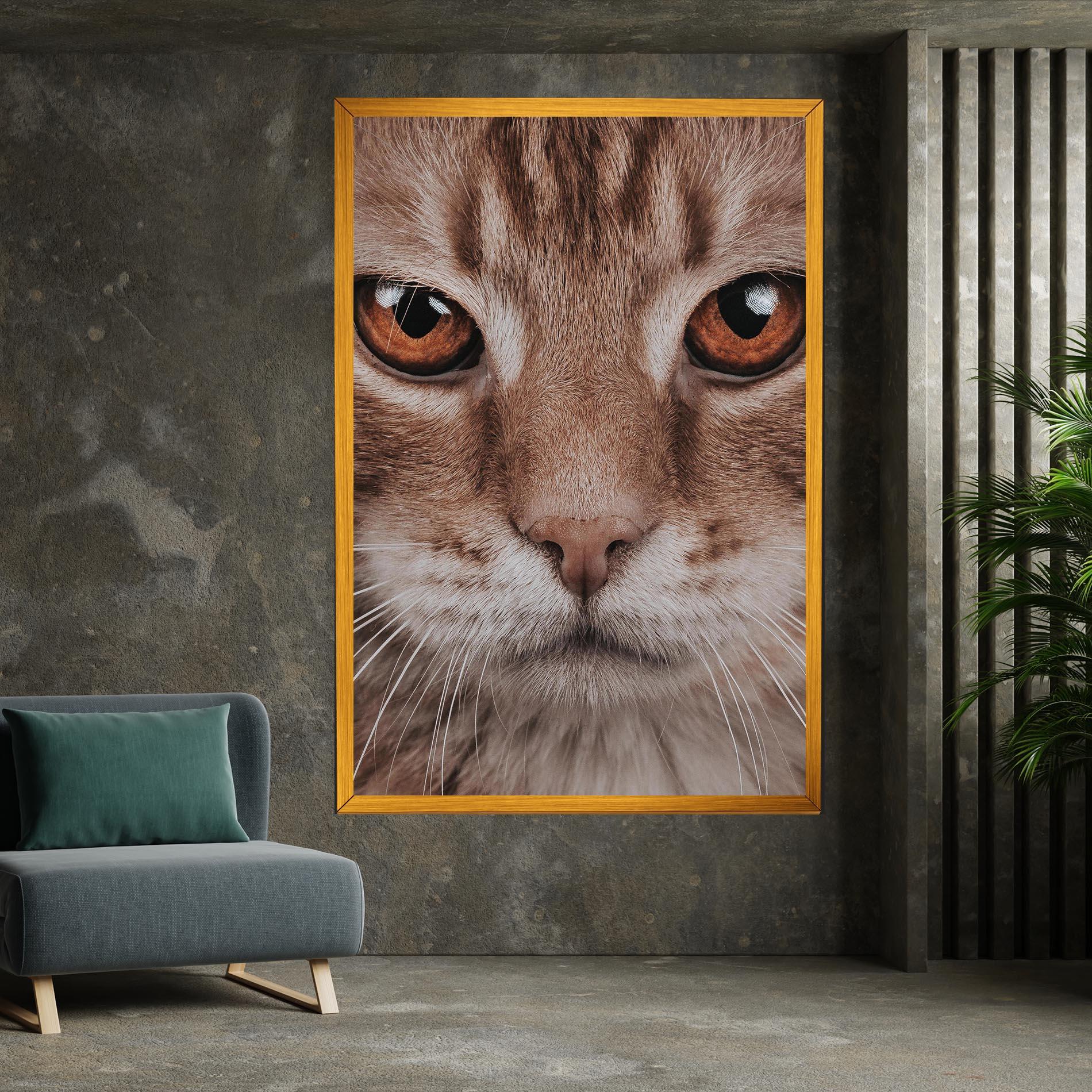 Leinwandbild Fire Eyes Cat mockup 7