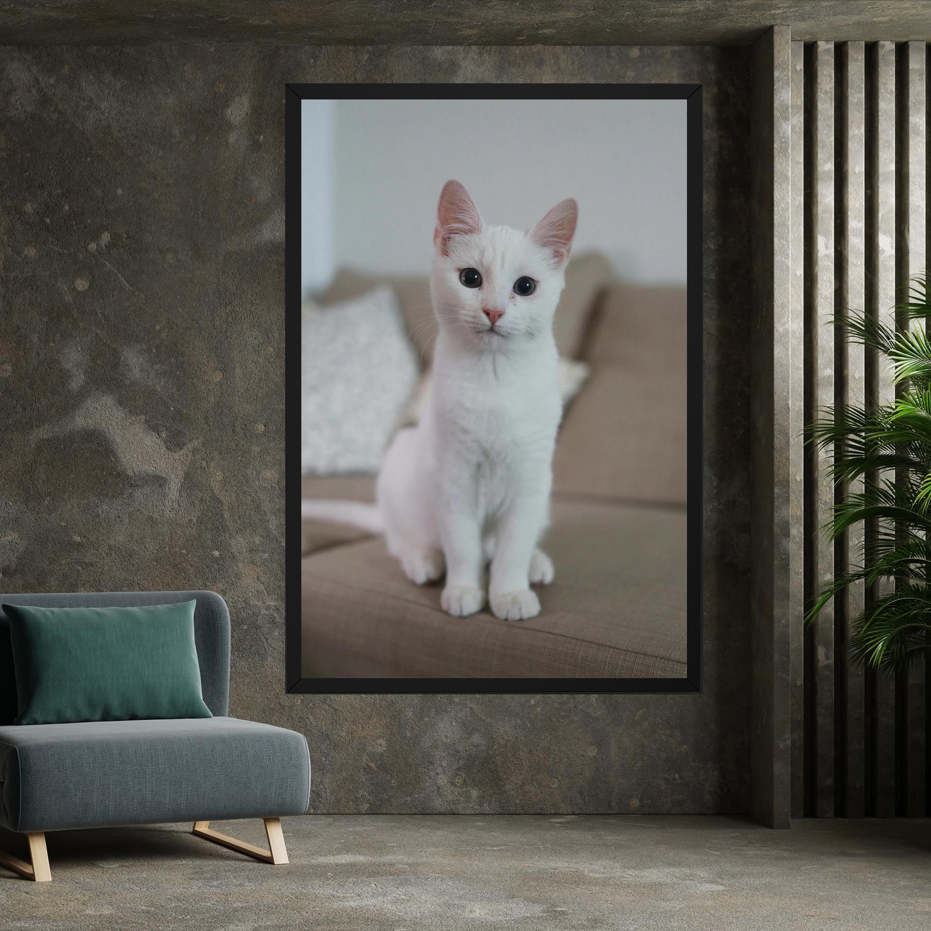 Beautiful White Cat mockup 7