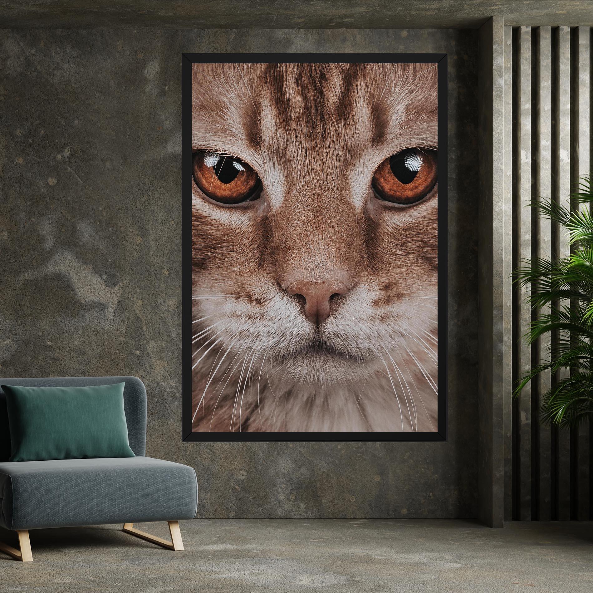 Leinwandbild Fire Eyes Cat mockup 7