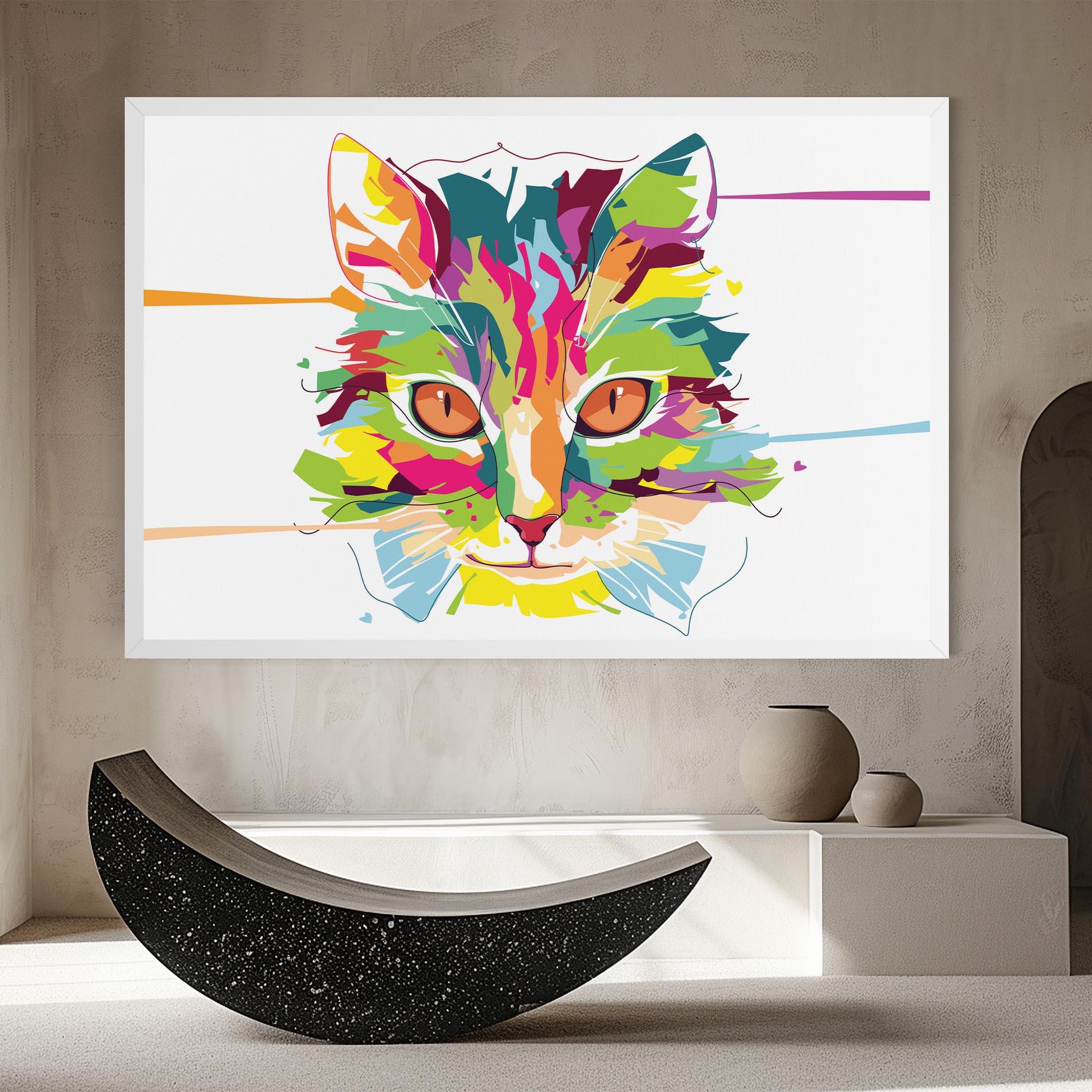 Leinwandbild Cat Art Close Up mockup 8