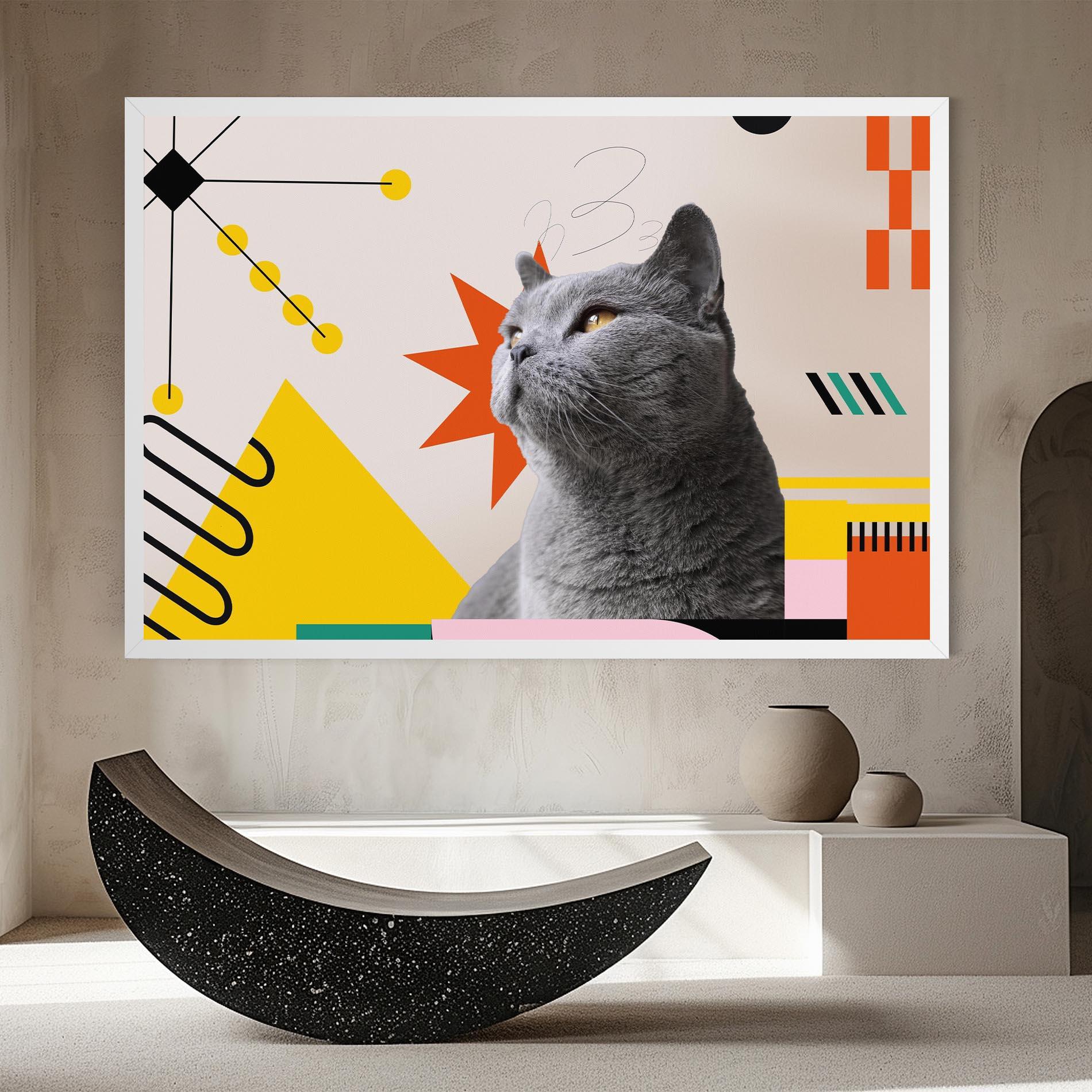 Leinwandbild Colorful Graphic Cat mockup 8