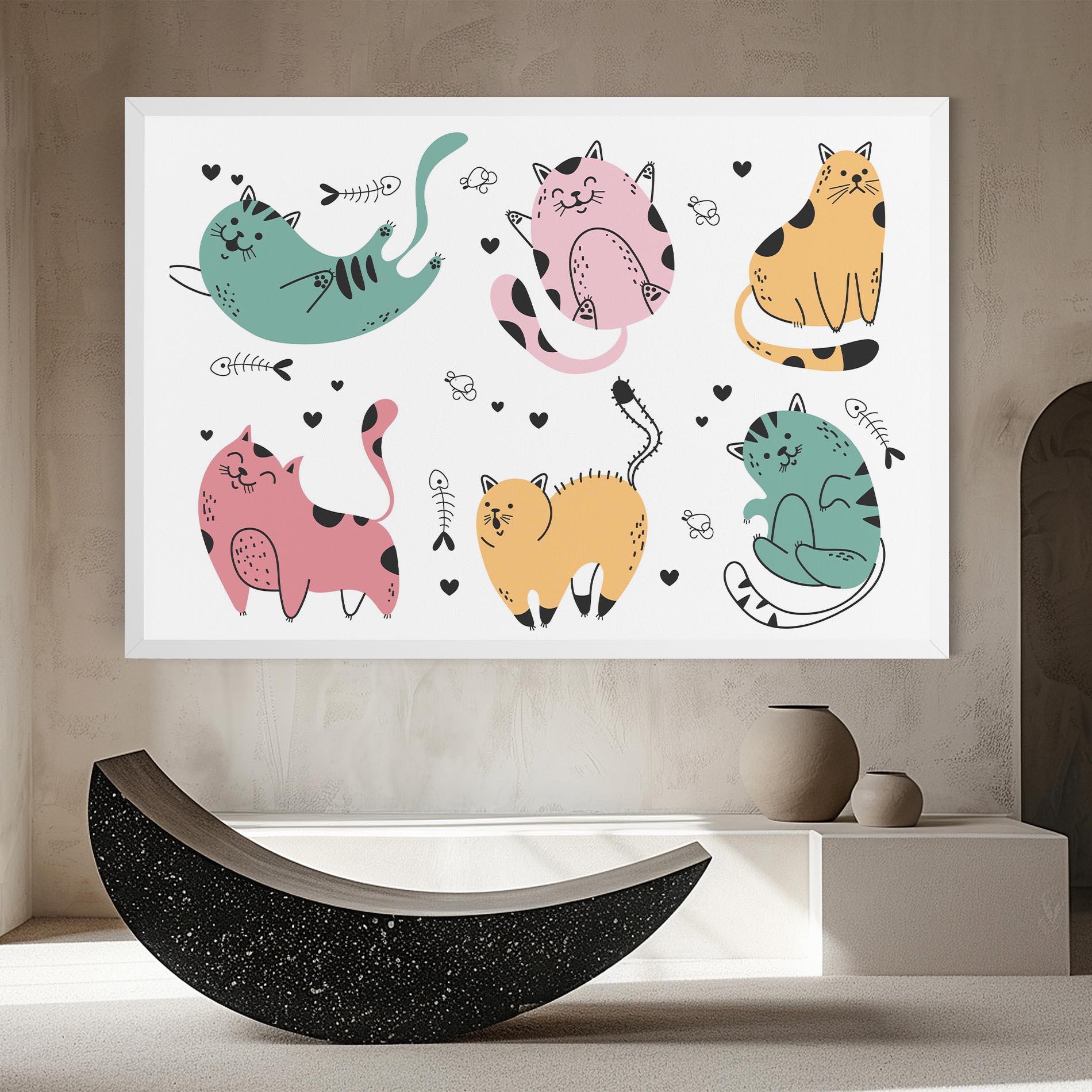 Leinwandbild Doodle Cat mockup 8