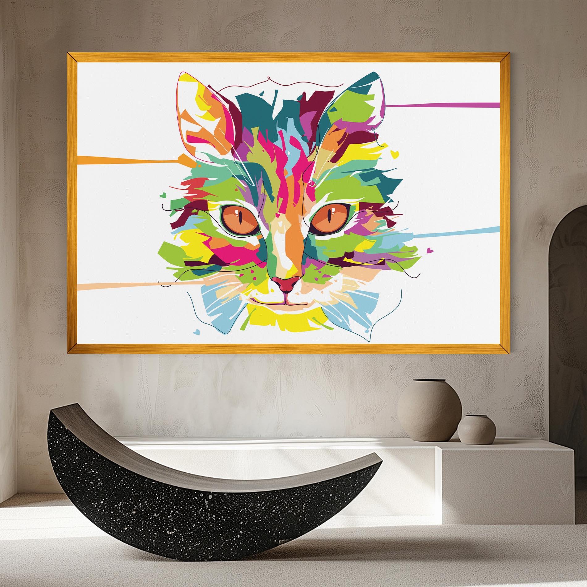 Leinwandbild Cat Art Close Up mockup 8