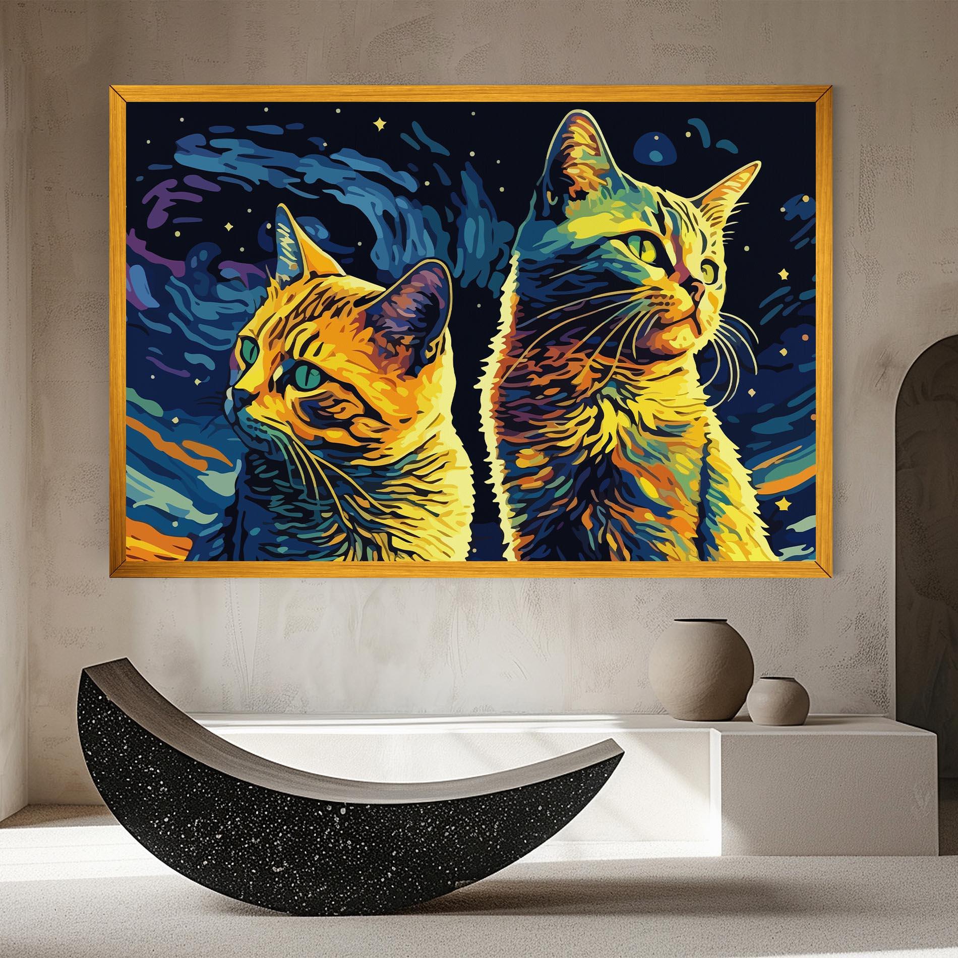 Leinwandbild Cat Painting mockup 8