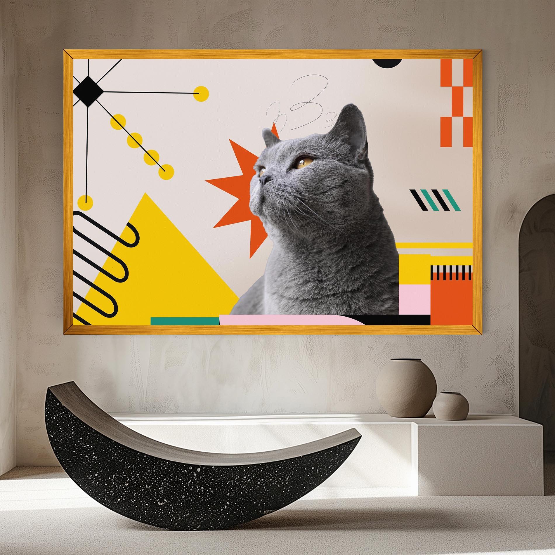 Leinwandbild Colorful Graphic Cat mockup 8