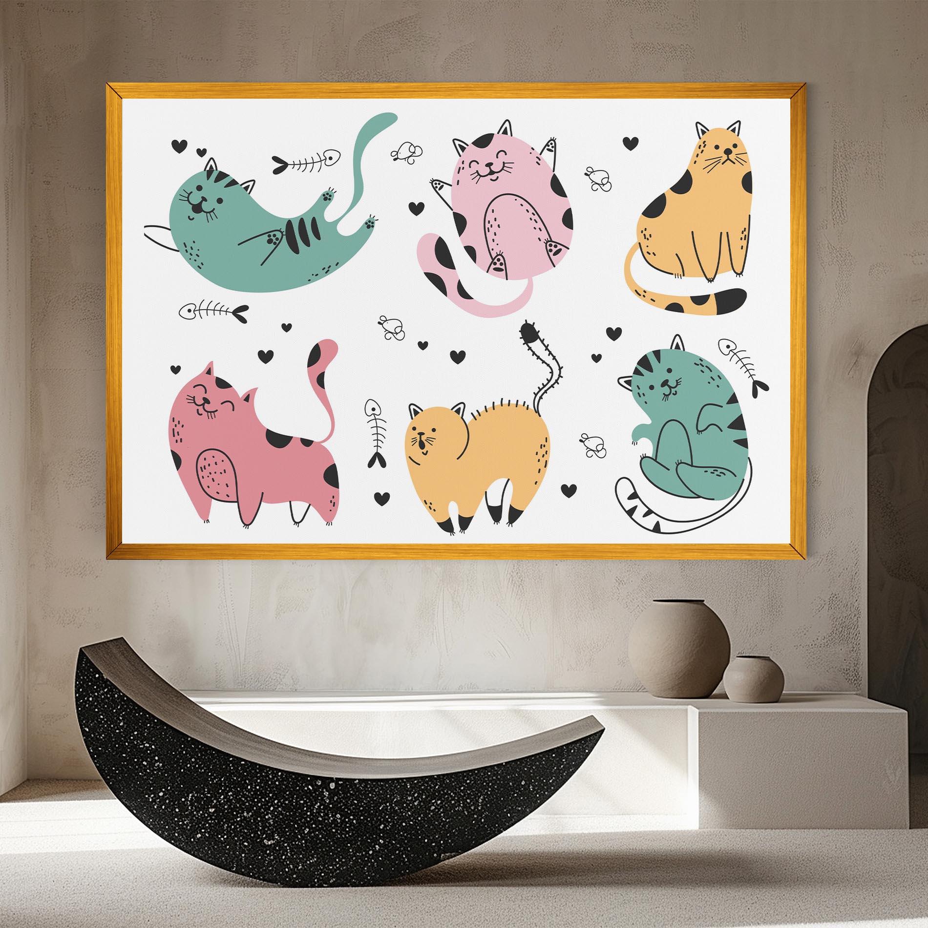 Leinwandbild Doodle Cat mockup 8