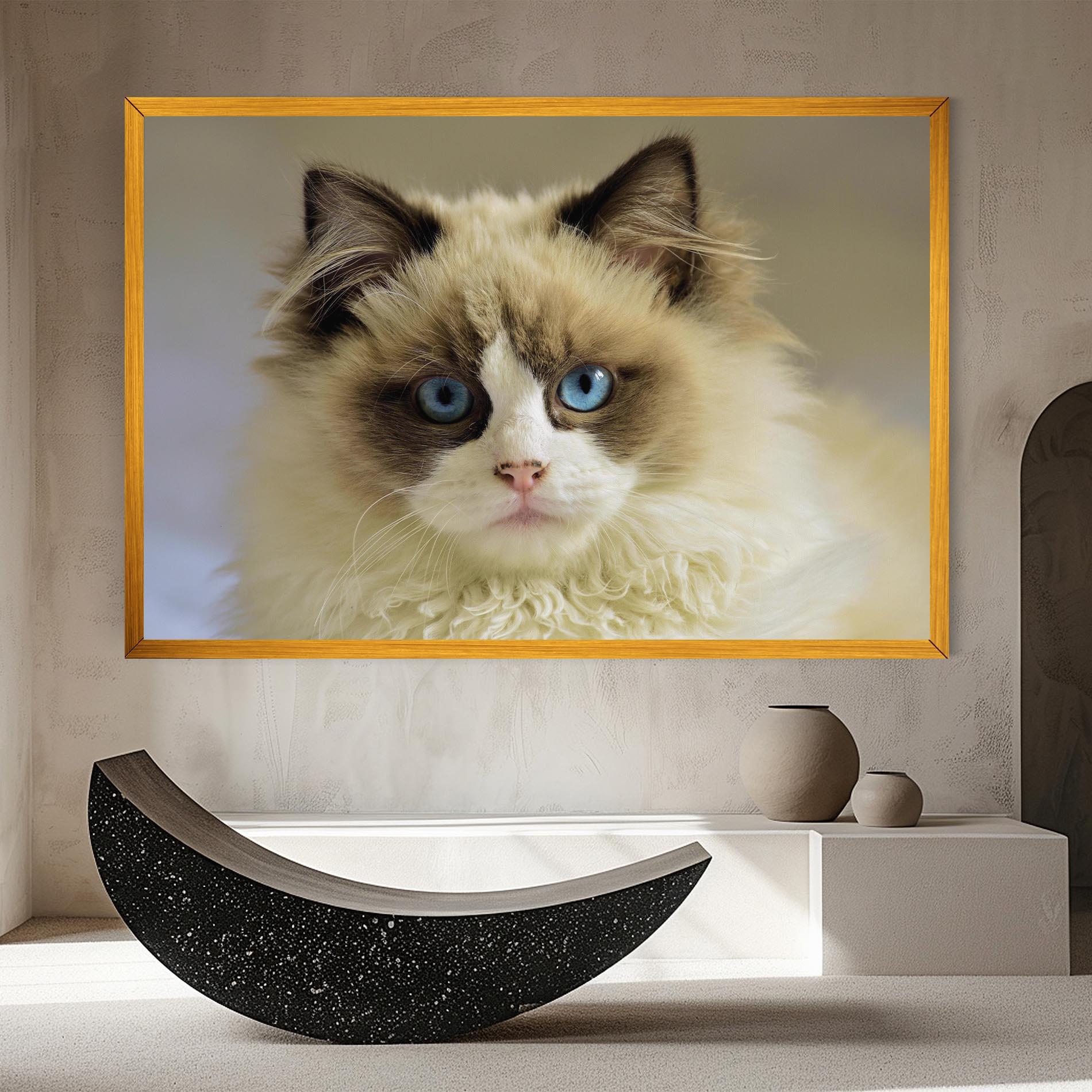Leinwandbild Interesting Blue Eyes Cat mockup 8