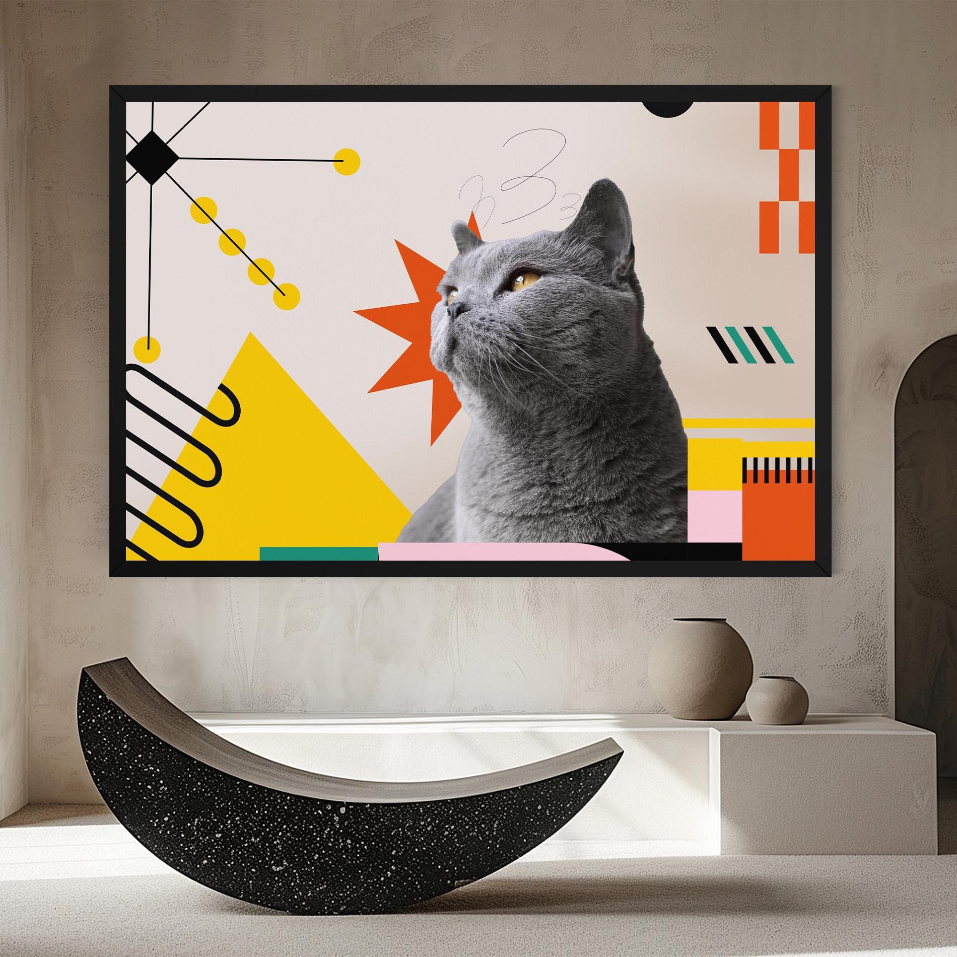 Leinwandbild Colorful Graphic Cat mockup 8