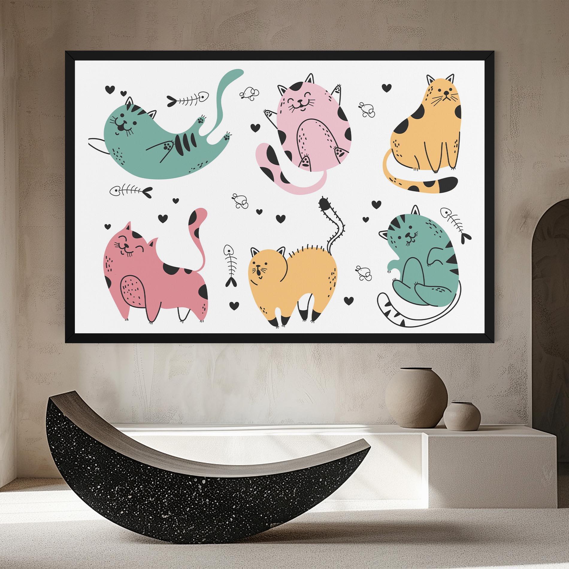 Leinwandbild Doodle Cat mockup 8