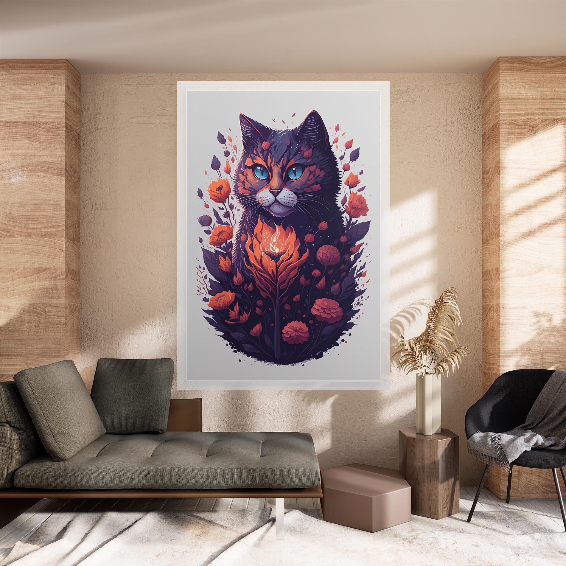 Leinwandbild Fire Cat mockup 8
