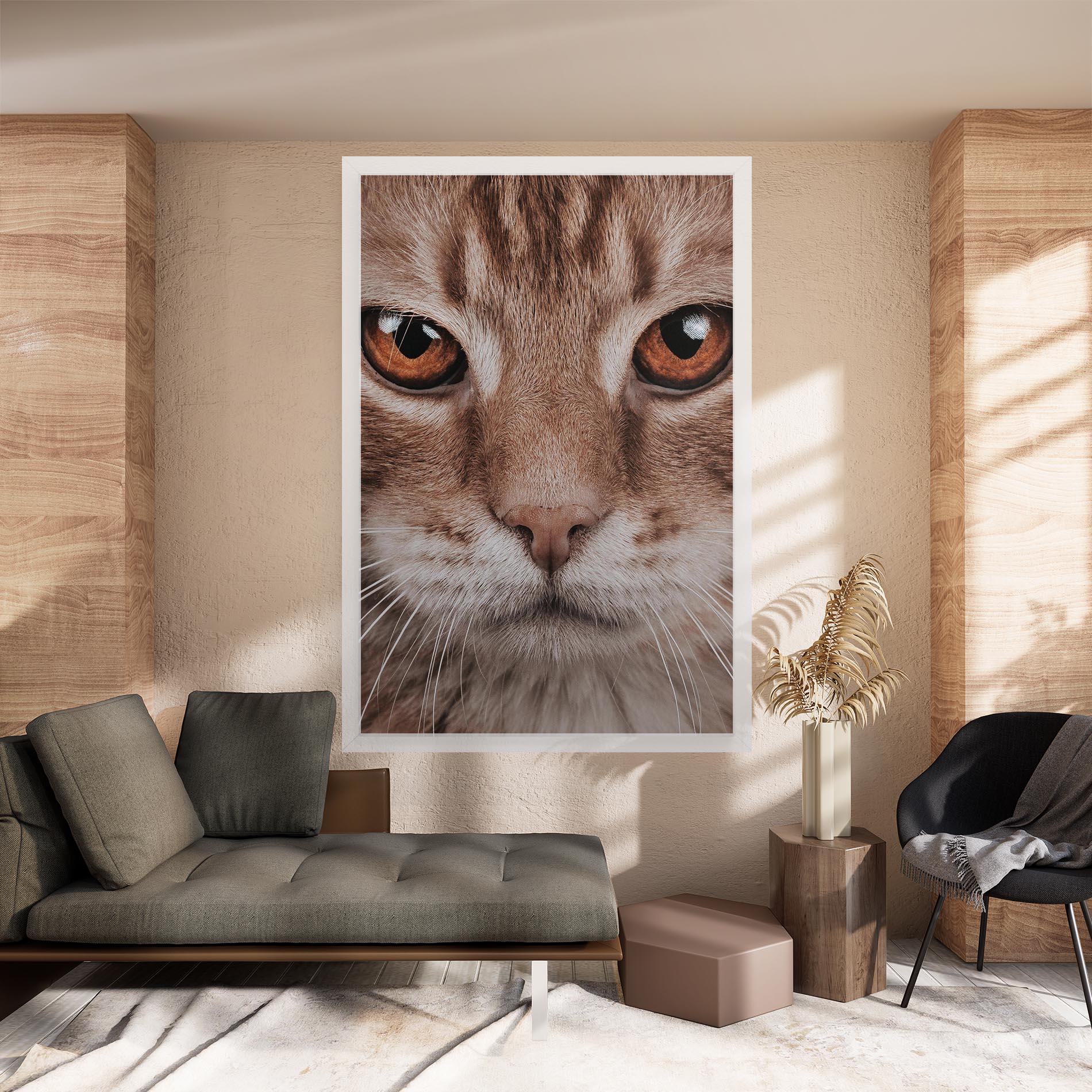 Leinwandbild Fire Eyes Cat mockup 8