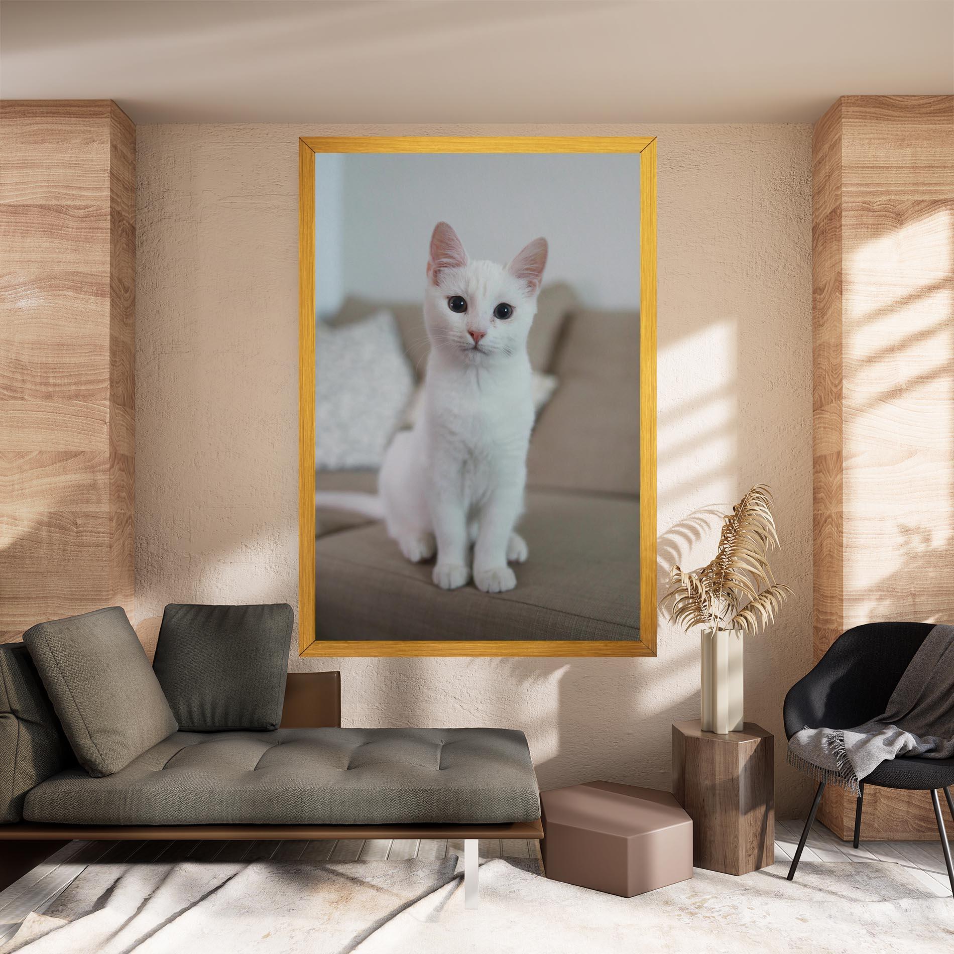 Leinwandbild Beautiful White Cat mockup 8
